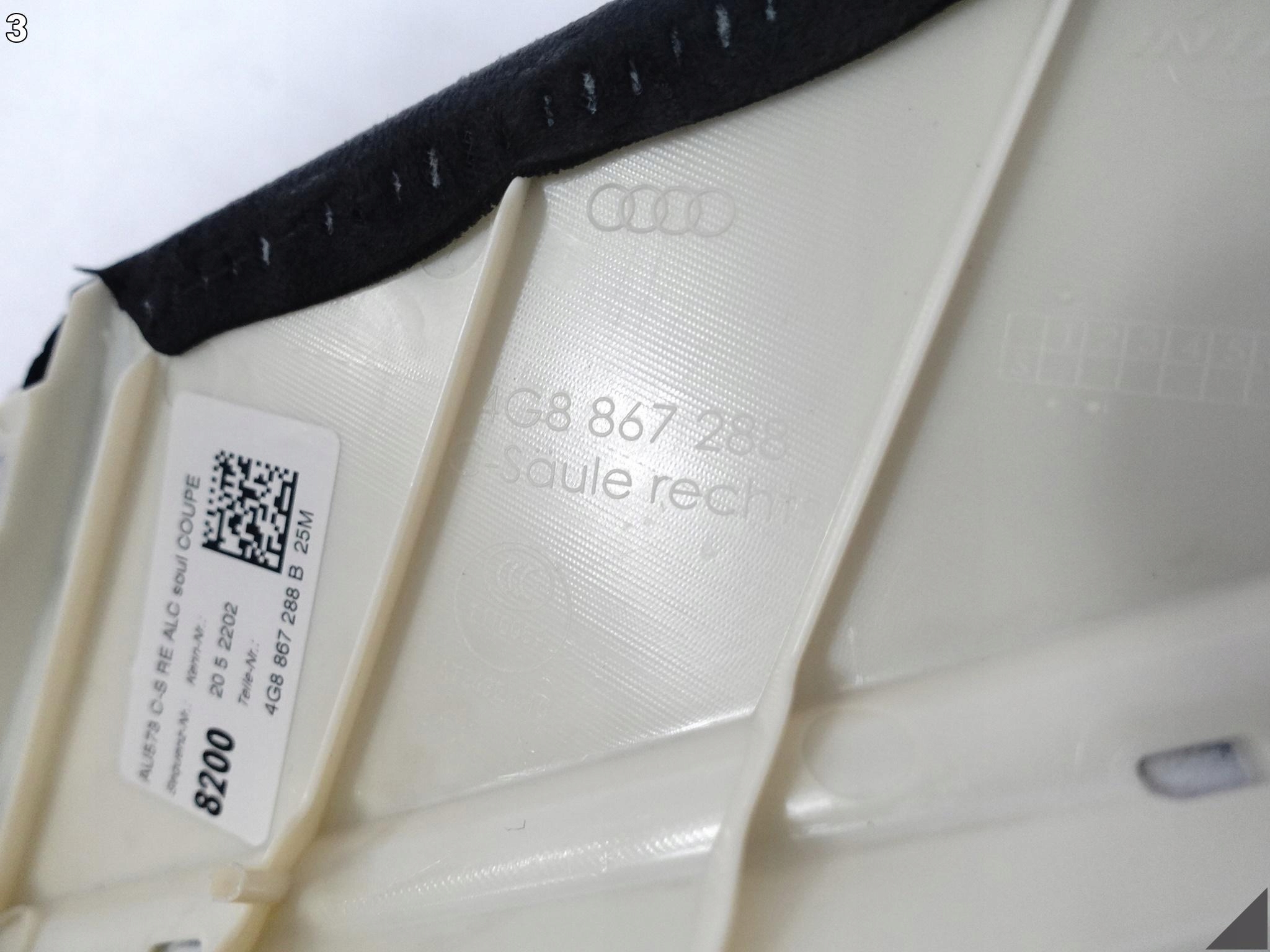 AUDI RS7 S7 A7 4G8 C7 14-18 OSŁONA POSZYCIE SŁUPEK C PRAWY ALCANTARA 25M AUDI RS7 S7 A7 4G8 C7 14-18 OSŁONA POSZYCIE SŁUPEK C PRAWY ALCANTARA 25M - obrazek 4
