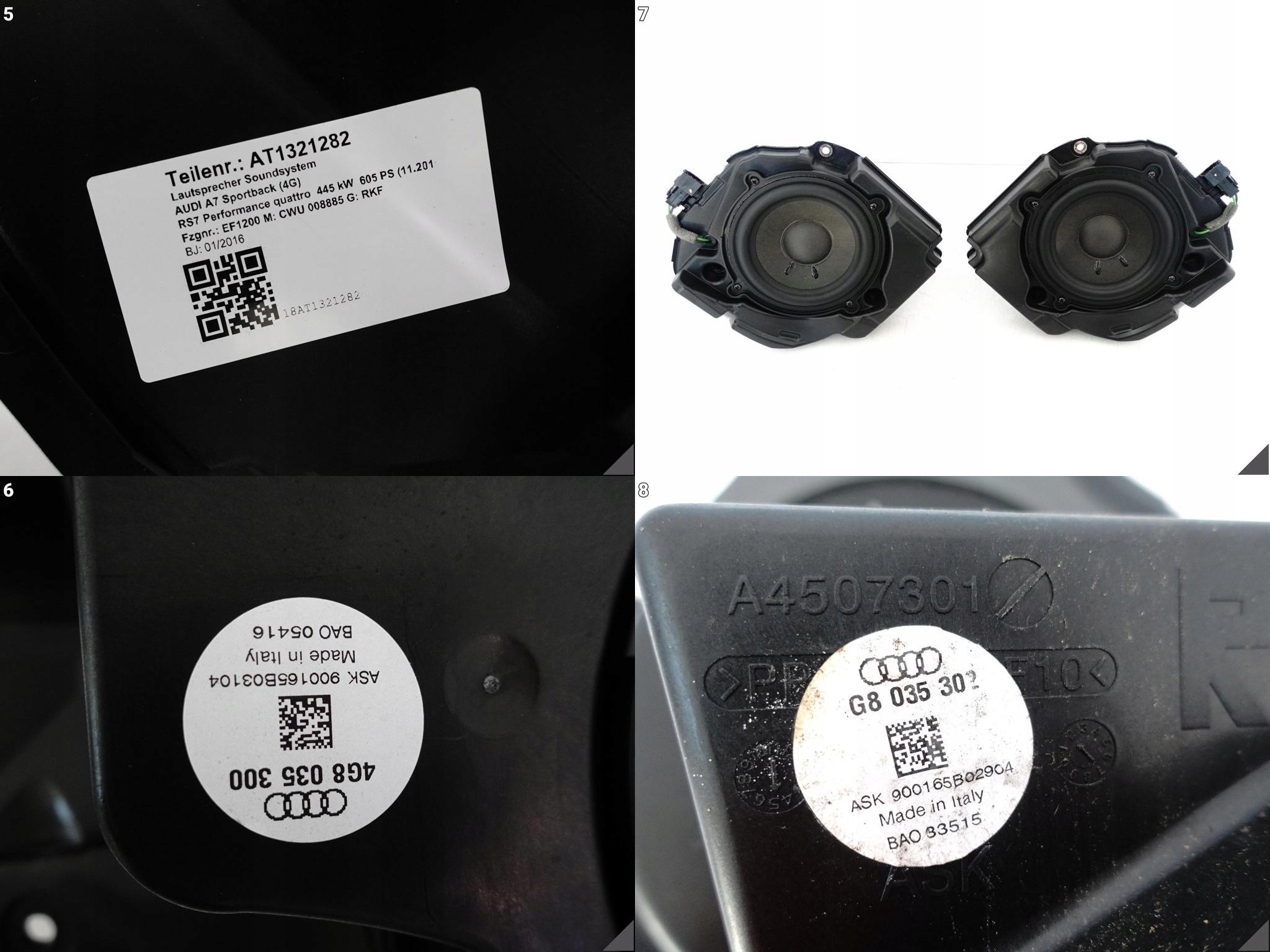 AUDI RS7 S7 A7 4G8 C7 10-18 LIFT ZESTAW GŁOŚNIKÓW WZMACNIACZ BANG & OLUFSEN AUDI RS7 S7 A7 4G8 C7 10-18 LIFT ZESTAW GŁOŚNIKÓW WZMACNIACZ BANG & OLUFSEN - obrazek 6