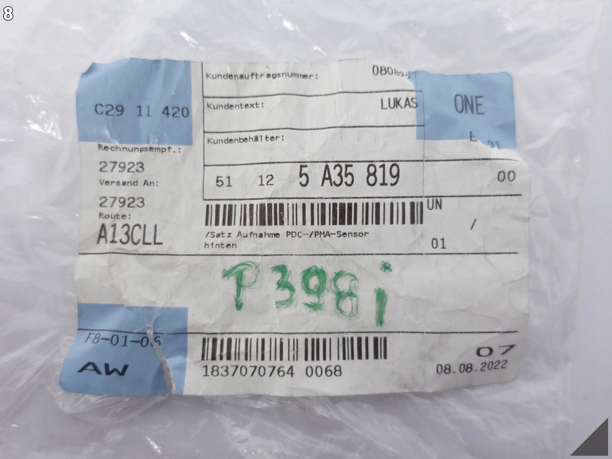 BMW 5 G31 LIFT 20- KOSZYK MOCOWANIE UCHWYT PDC BMW 5 G31 LIFT 20- KOSZYK MOCOWANIE UCHWYT PDC - obrazek 9