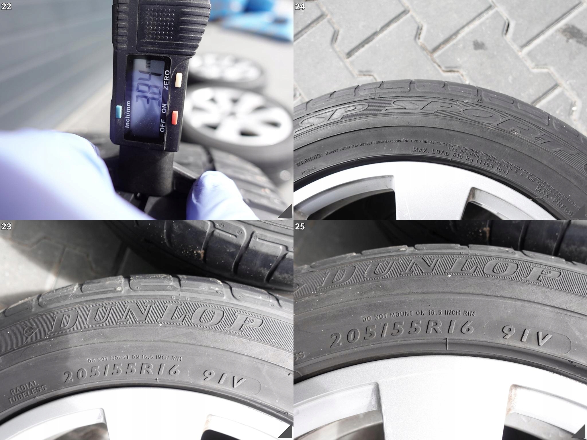 MB C-KLASA W204 7JX16 ET43 MICHELIN+DUNLOP 205/55 FELGI+OPONY LATO 3,5MM MB C-KLASA W204 7JX16 ET43 MICHELIN+DUNLOP 205/55 FELGI+OPONY LATO 3,5MM - obrazek 8