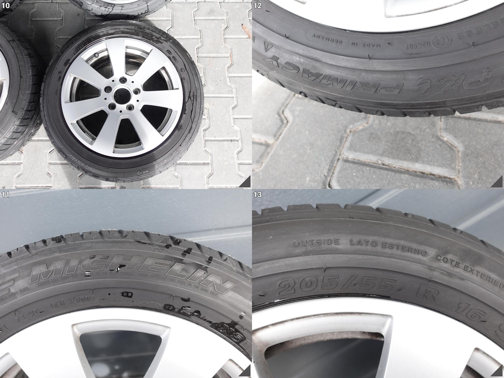 MB C-KLASA W204 7JX16 ET43 MICHELIN+DUNLOP 205/55 FELGI+OPONY LATO 3,5MM MB C-KLASA W204 7JX16 ET43 MICHELIN+DUNLOP 205/55 FELGI+OPONY LATO 3,5MM - obrazek 5