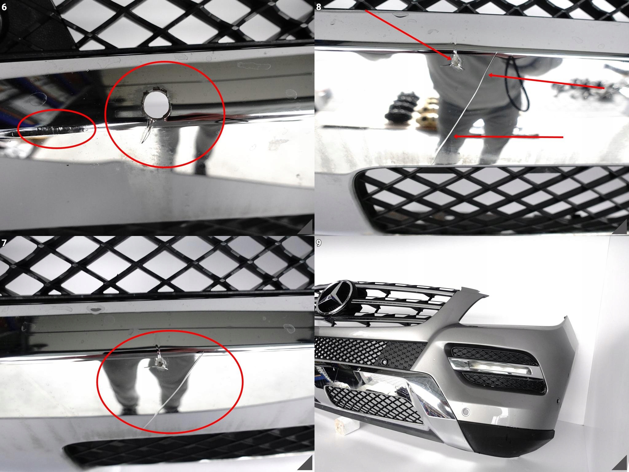 MERCEDES ML W166 ZWYKŁY/BASIS 11-15 ZDERZAK GRILL LED 6XPDC/BEZ SPRYSKÓW MERCEDES ML W166 ZWYKŁY/BASIS 11-15 ZDERZAK GRILL LED 6XPDC/BEZ SPRYSKÓW - obrazek 7
