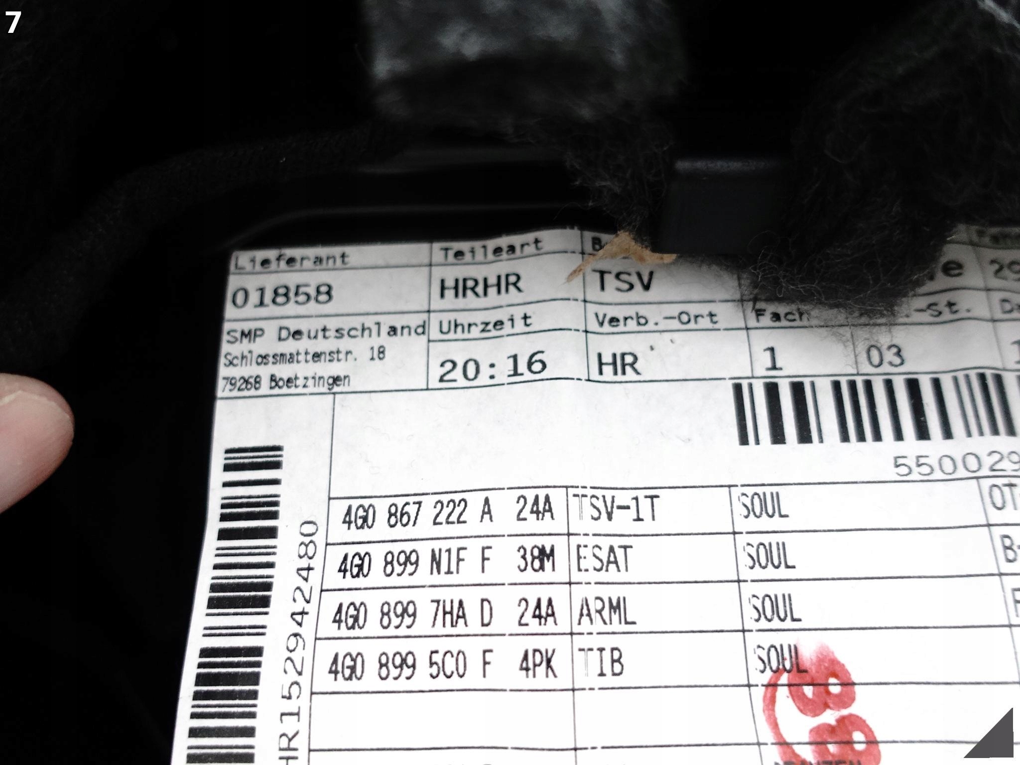 AUDI A6 S6 4G0 C7 14-18 LIFT TAPICERKA BOCZEK DRZWI PRAWA TYŁ AUDI A6 S6 4G0 C7 14-18 LIFT TAPICERKA BOCZEK DRZWI PRAWA TYŁ - obrazek 8