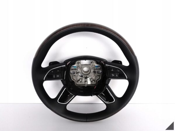 AUDI A8 S8 4H0 D4 LIFT 13-17 KIEROWNICA WIELOFUNKCYJNA ŁOPATKI DREWNO SKÓRA AUDI A8 S8 4H0 D4 LIFT 13-17 KIEROWNICA WIELOFUNKCYJNA ŁOPATKI DREWNO SKÓRA