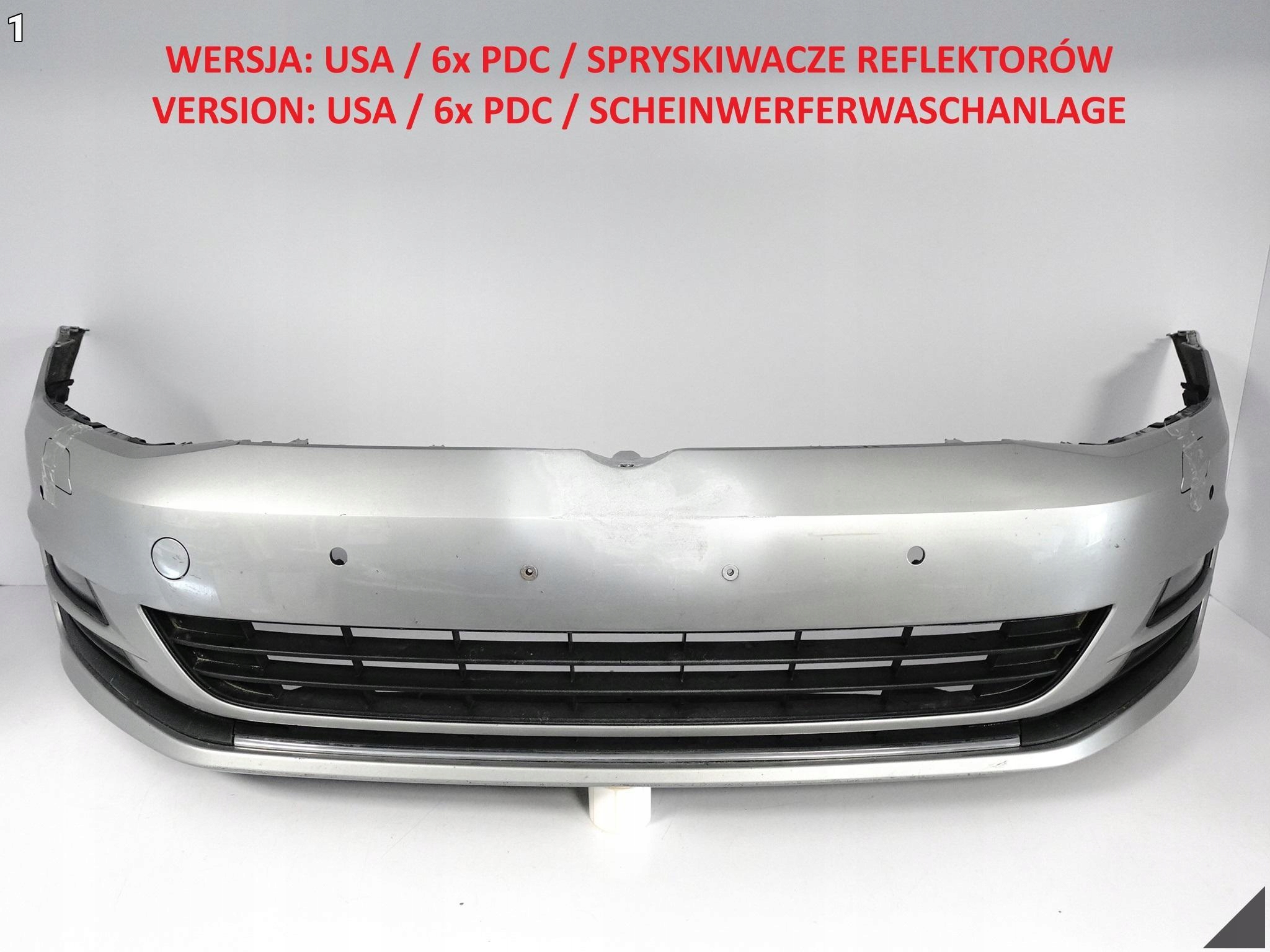 VW GOLF 7 VII 5G0 12-16 ZWYKŁY ZDERZAK + KRATKI + HALOGENY PRZÓD *USA* VW GOLF 7 VII 5G0 12-16 ZWYKŁY ZDERZAK + KRATKI + HALOGENY PRZÓD *USA* - obrazek 2