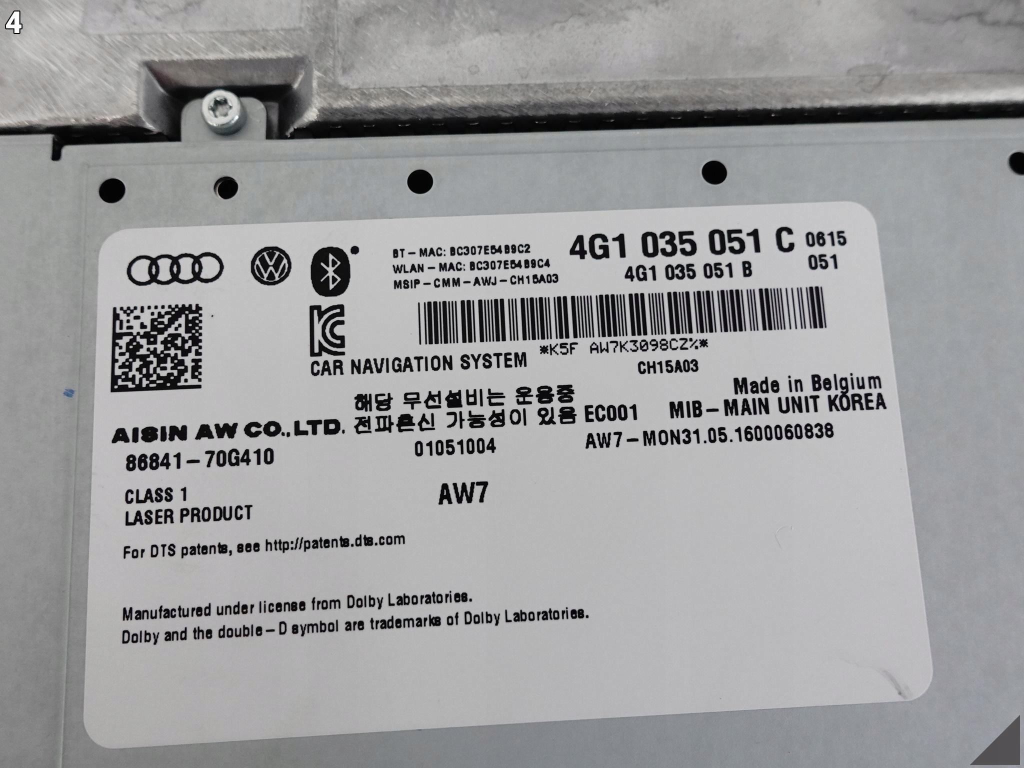 AUDI A6 S6 4G0 A7 4G8 C7 LIFT 14-18 NAWIGACJA CZYTNIK SD MIB-MAIN UNIT 36KM AUDI A6 S6 4G0 A7 4G8 C7 LIFT 14-18 NAWIGACJA CZYTNIK SD MIB-MAIN UNIT 36KM - obrazek 5