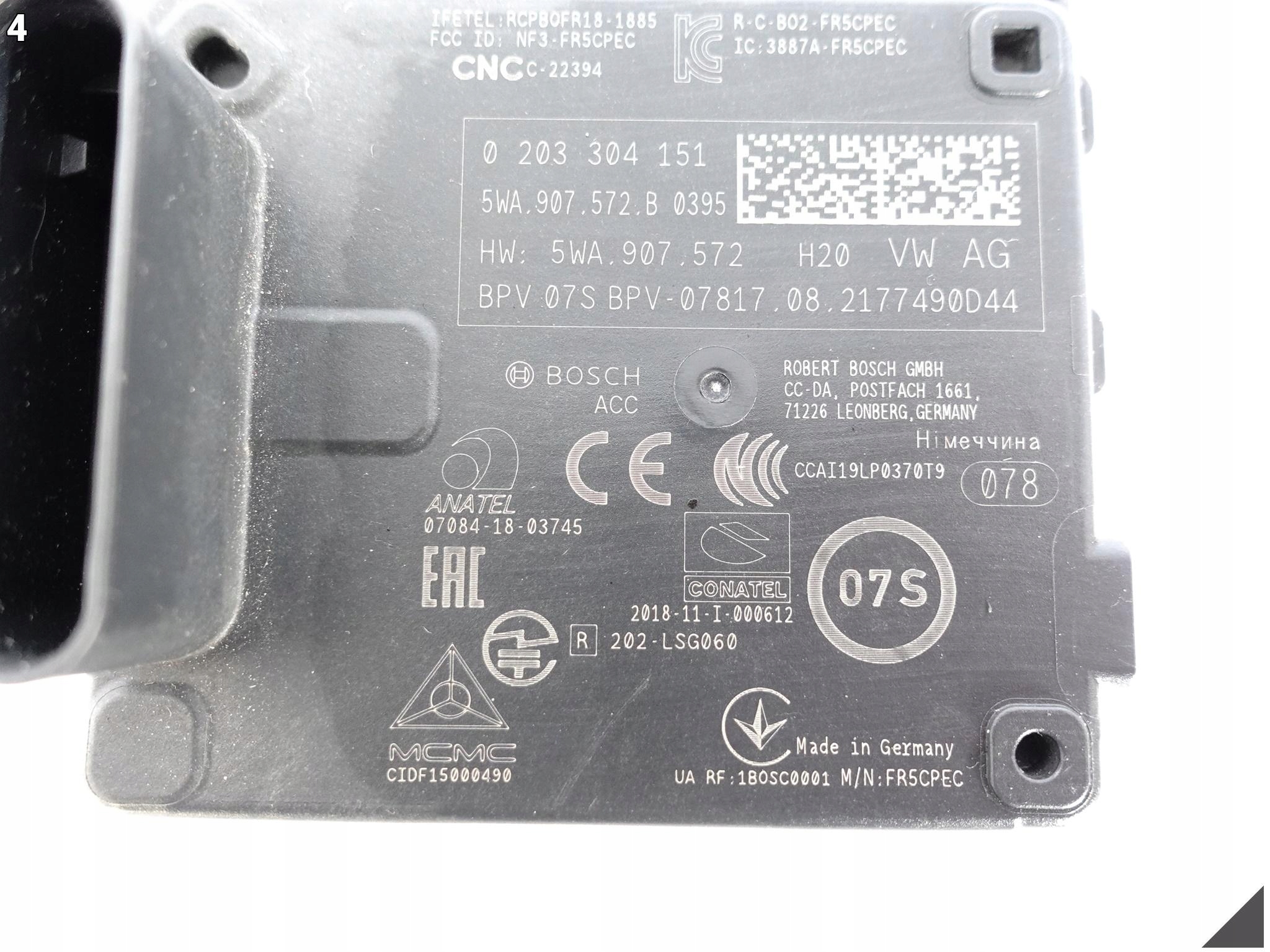 VW AUDI SEAT SKODA MODUŁ RADAR SENSOR ACC DISTRONIC CZUJNIK 5WA907572B VW AUDI SEAT SKODA MODUŁ RADAR SENSOR ACC DISTRONIC CZUJNIK 5WA907572B - obrazek 5