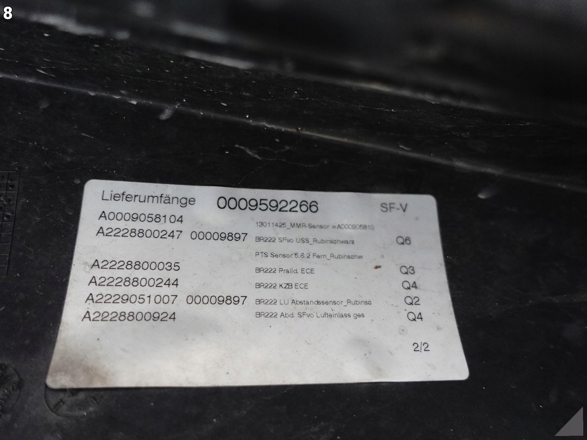 MERCEDES S-KLASA W222 ZWYKŁY 13-17 ZDERZAK 6XPDC MERCEDES S-KLASA W222 ZWYKŁY 13-17 ZDERZAK 6XPDC - obrazek 9