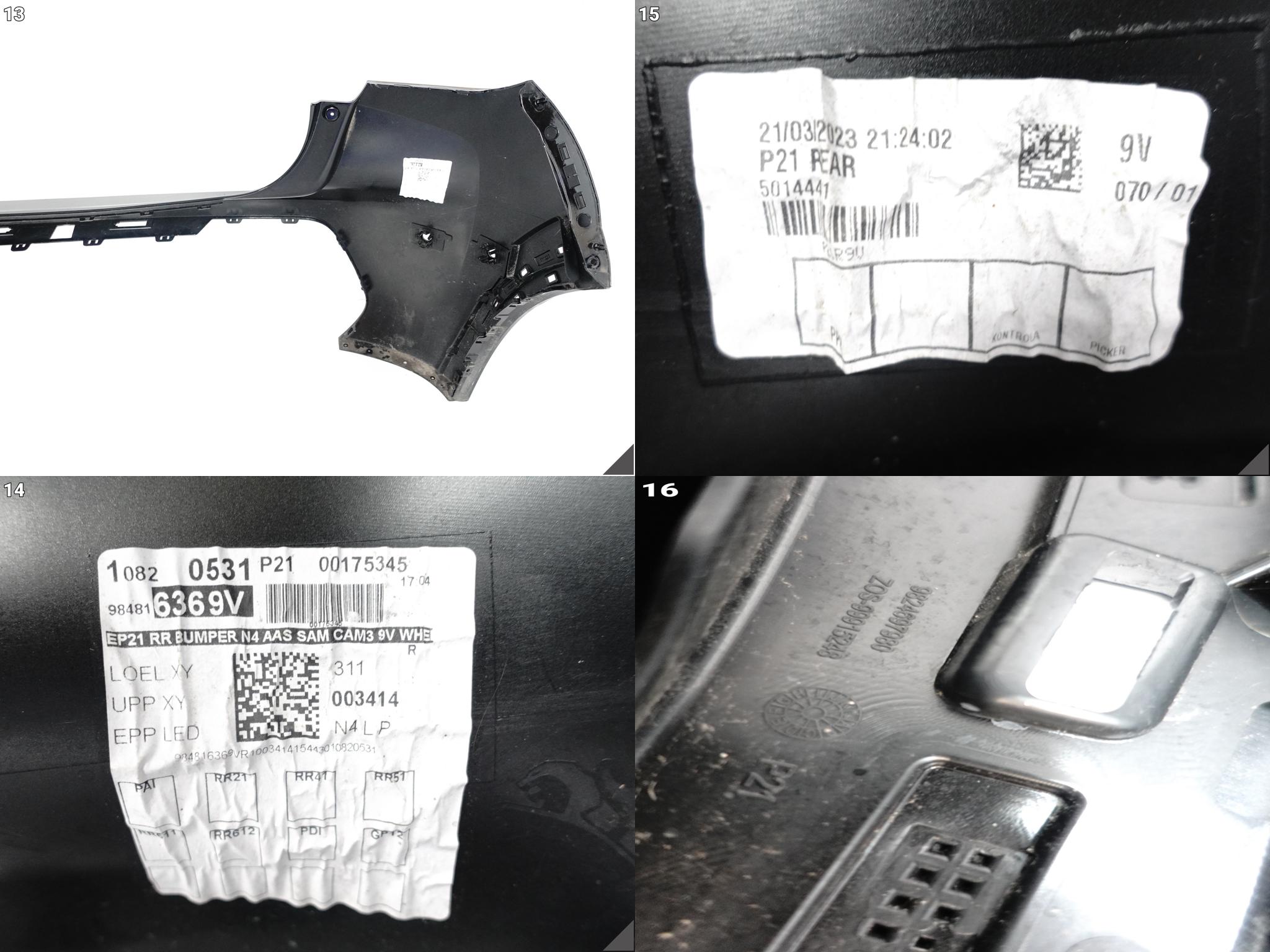 PEUGEOT 208 II (2 GENERACJA) 19- ZDERZAK BUMPER + ŚLIZGI TYŁ 4xPDC B.ŁADNY PEUGEOT 208 II (2 GENERACJA) 19- ZDERZAK BUMPER + ŚLIZGI TYŁ 4xPDC B.ŁADNY - obrazek 11