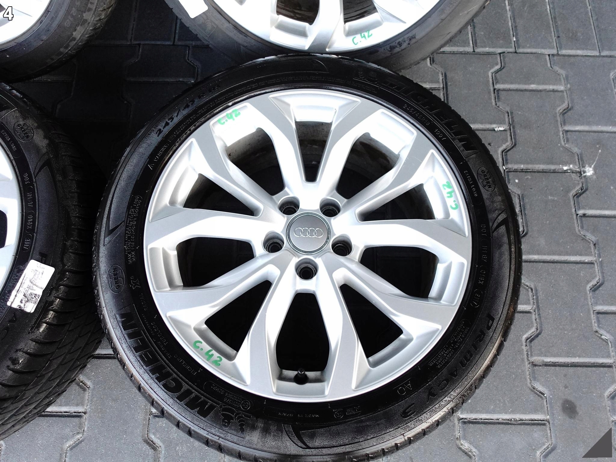 AUDI A6 S6 4G0 C7 8JX18 ET39 MICHELIN 245/45 KOMPLET FELGI+OPONY 7MM LATO AUDI A6 S6 4G0 C7 8JX18 ET39 MICHELIN 245/45 KOMPLET FELGI+OPONY 7MM LATO - obrazek 5