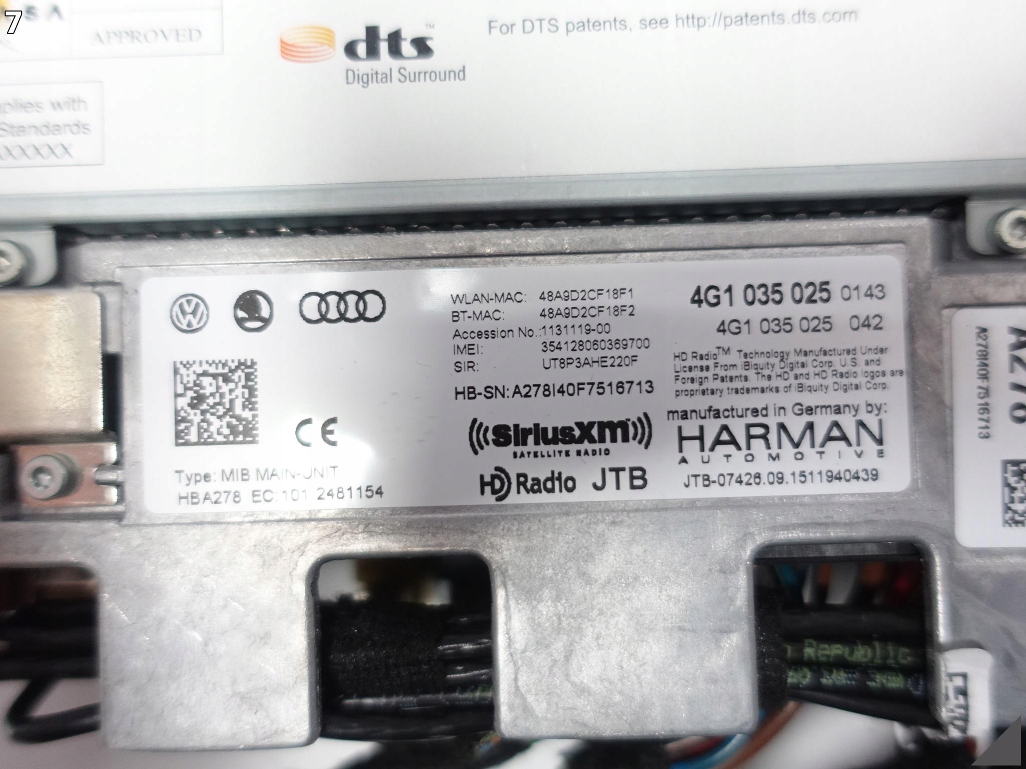 AUDI A7 A6 4G8 4G0 C7 LIFT 16-18 NAWIGACJA CZYTNIK SIM SD MIB II MAIN-UNIT AUDI A7 A6 4G8 4G0 C7 LIFT 16-18 NAWIGACJA CZYTNIK SIM SD MIB II MAIN-UNIT - obrazek 8
