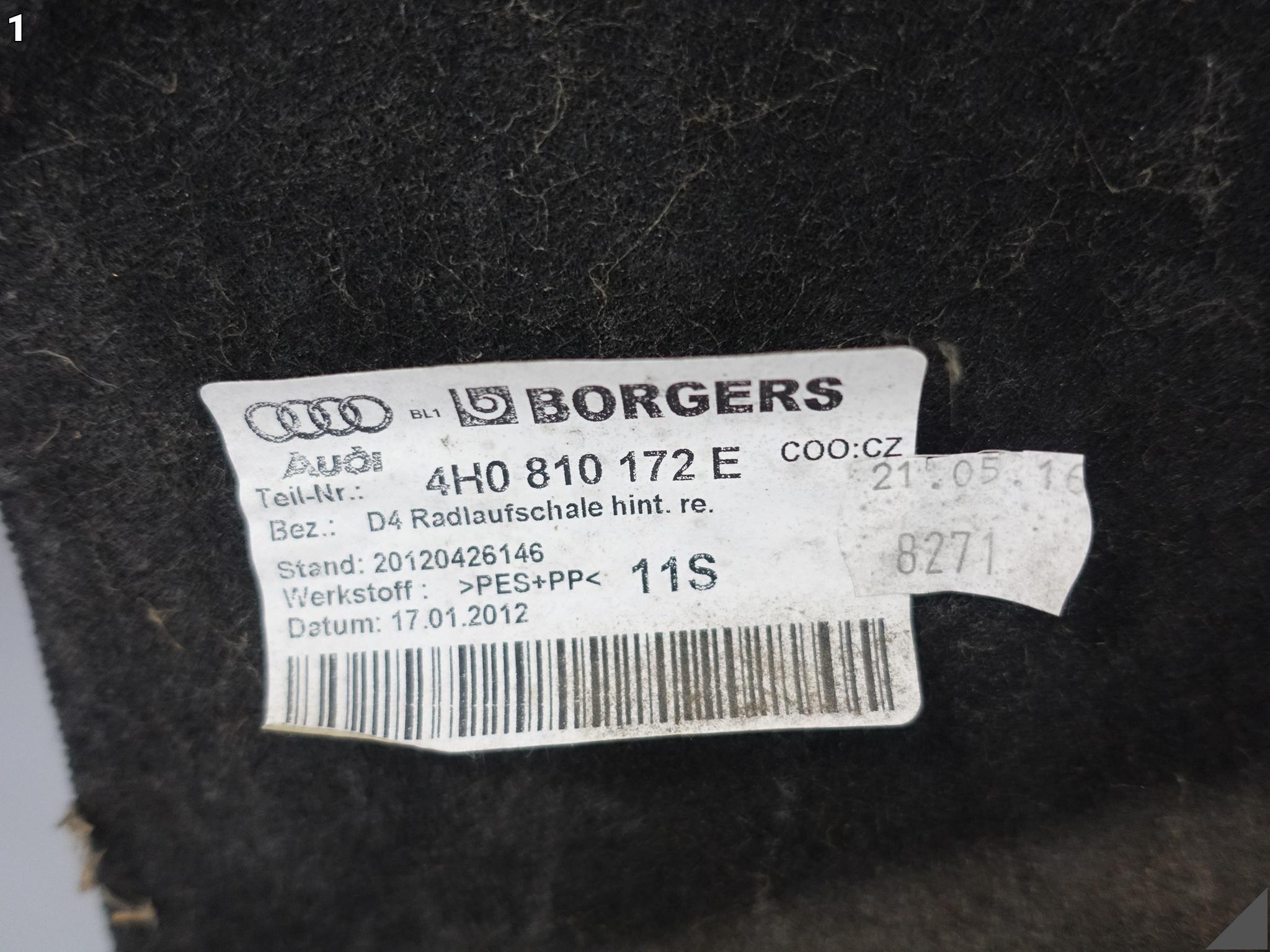 AUDI S8 PLUS A8 4H0 D4 LIFT 09-17 NADKOLE POSZYCIE WNĘKI KOŁA PRAWE TYŁ AUDI S8 PLUS A8 4H0 D4 LIFT 09-17 NADKOLE POSZYCIE WNĘKI KOŁA PRAWE TYŁ - obrazek 2