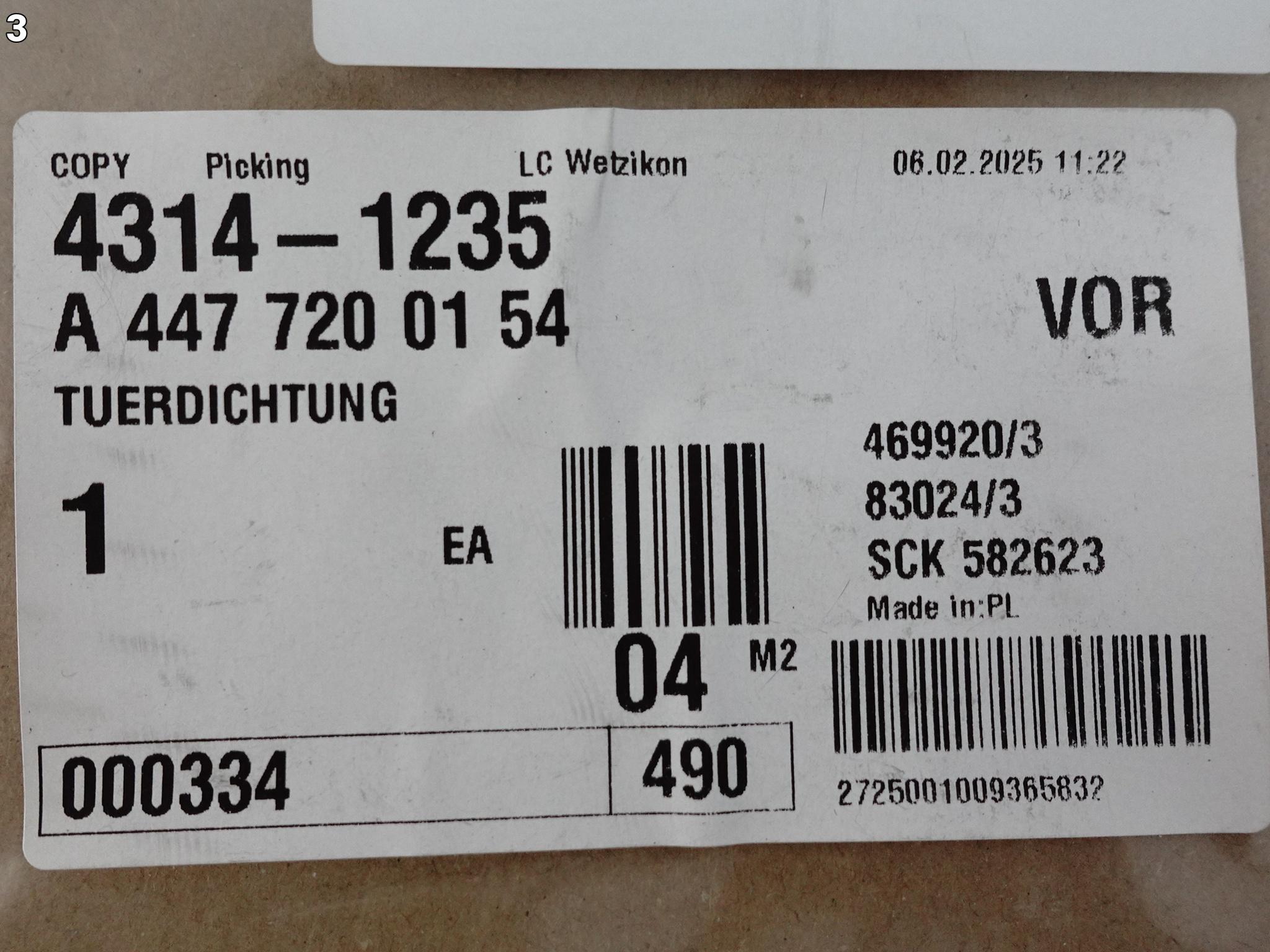 MERCEDES V-KLASA VITO W447 14- LIFT MOPF USZCZELKA LISTWA DRZWI PRAWA PRZÓD MERCEDES V-KLASA VITO W447 14- LIFT MOPF USZCZELKA LISTWA DRZWI PRAWA PRZÓD - obrazek 4