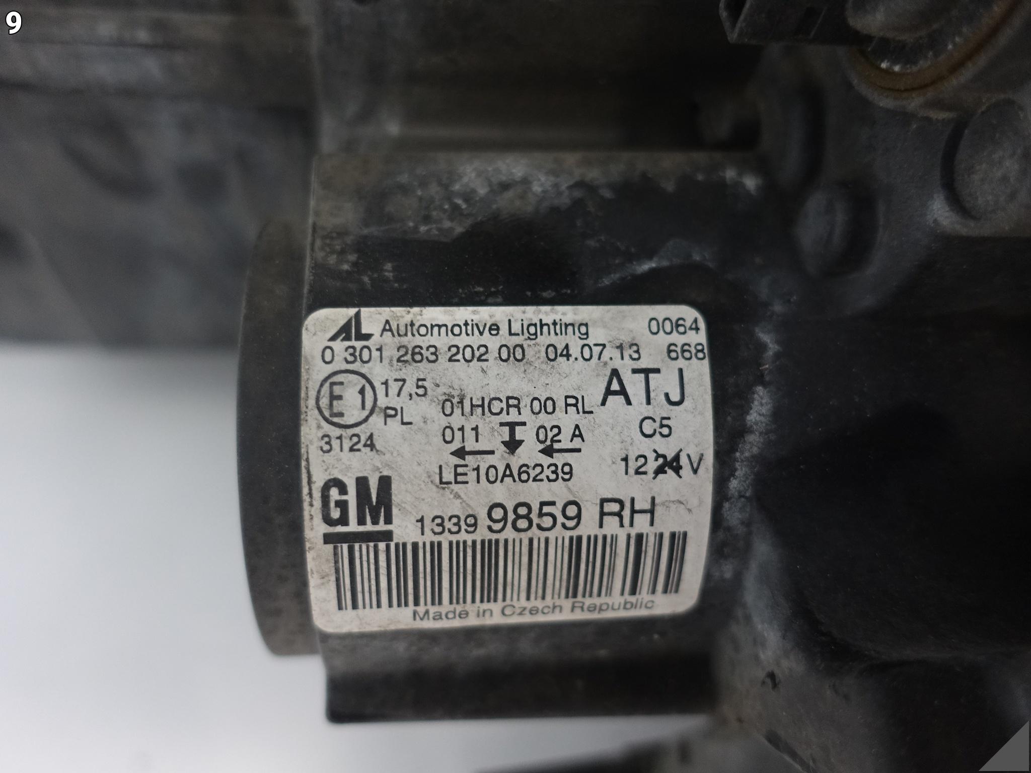 OPEL ZAFIRA C TOURER (3 GENERACJA) 12-16 LAMPA ZWYKŁA HALOGEN PRAWA PRZÓ EU OPEL ZAFIRA C TOURER (3 GENERACJA) 12-16 LAMPA ZWYKŁA HALOGEN PRAWA PRZÓ EU - obrazek 10