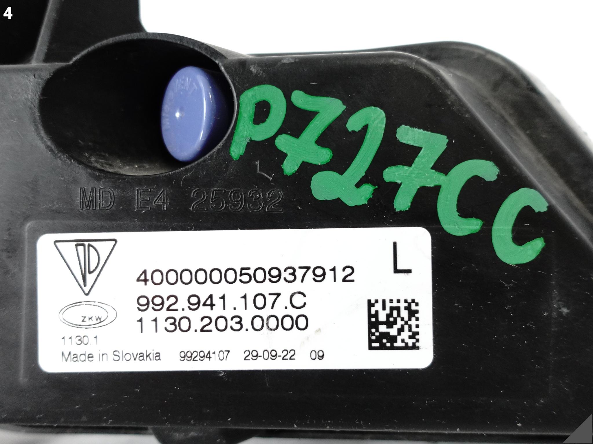 PORSCHE 911 992 GTS 22- DRL HALOGEN LED W ZDERZAK LEWY PRZÓD 992941107C EU PORSCHE 911 992 GTS 22- DRL HALOGEN LED W ZDERZAK LEWY PRZÓD 992941107C EU - obrazek 5