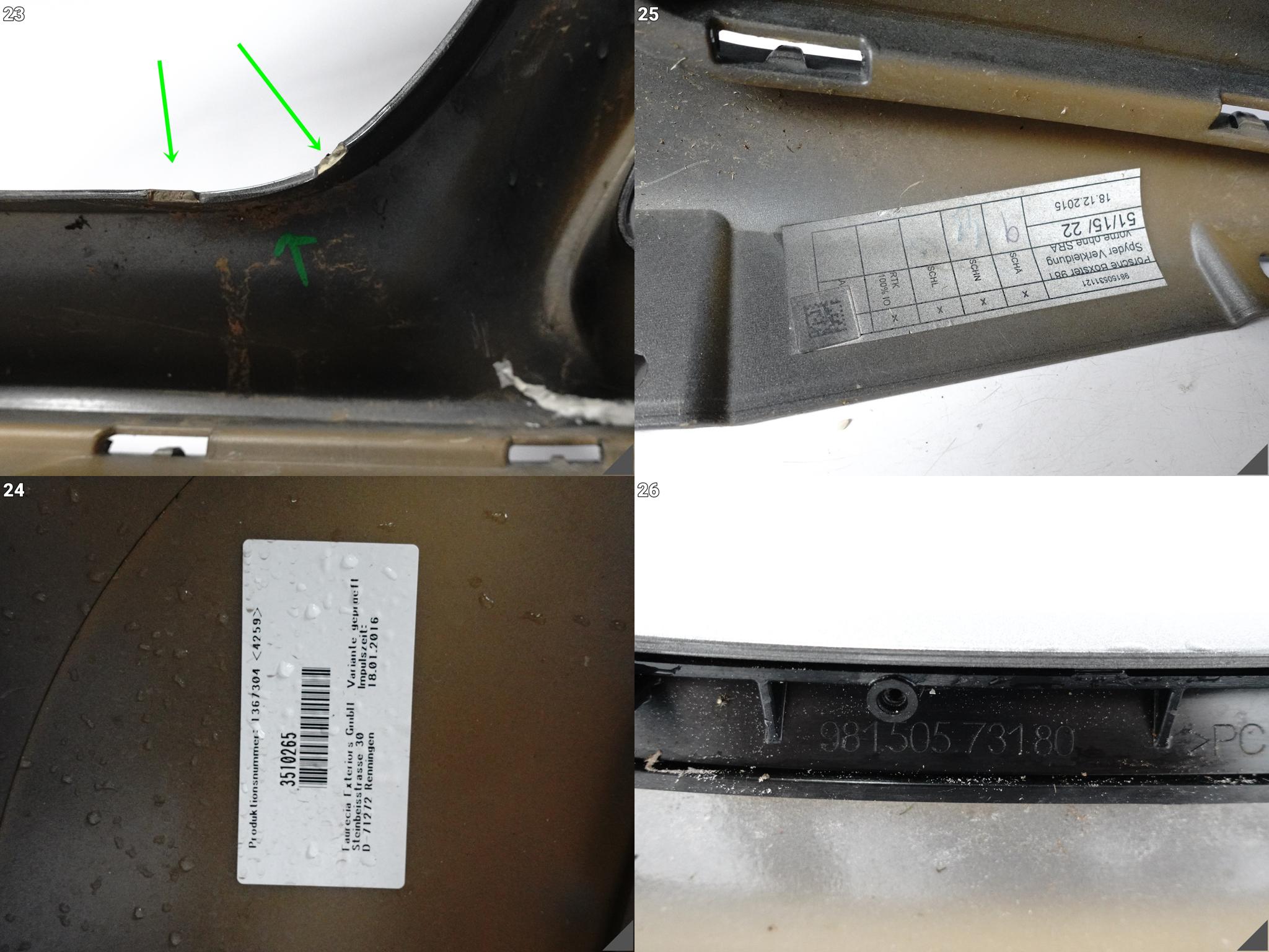 PORSCHE 981 BOXSTER CAYMAN SPYDER GT4 2016 ZDERZAK BUMPER PRZÓD (SPRYSKI) PORSCHE 981 BOXSTER CAYMAN SPYDER GT4 2016 ZDERZAK BUMPER PRZÓD (SPRYSKI) - obrazek 12