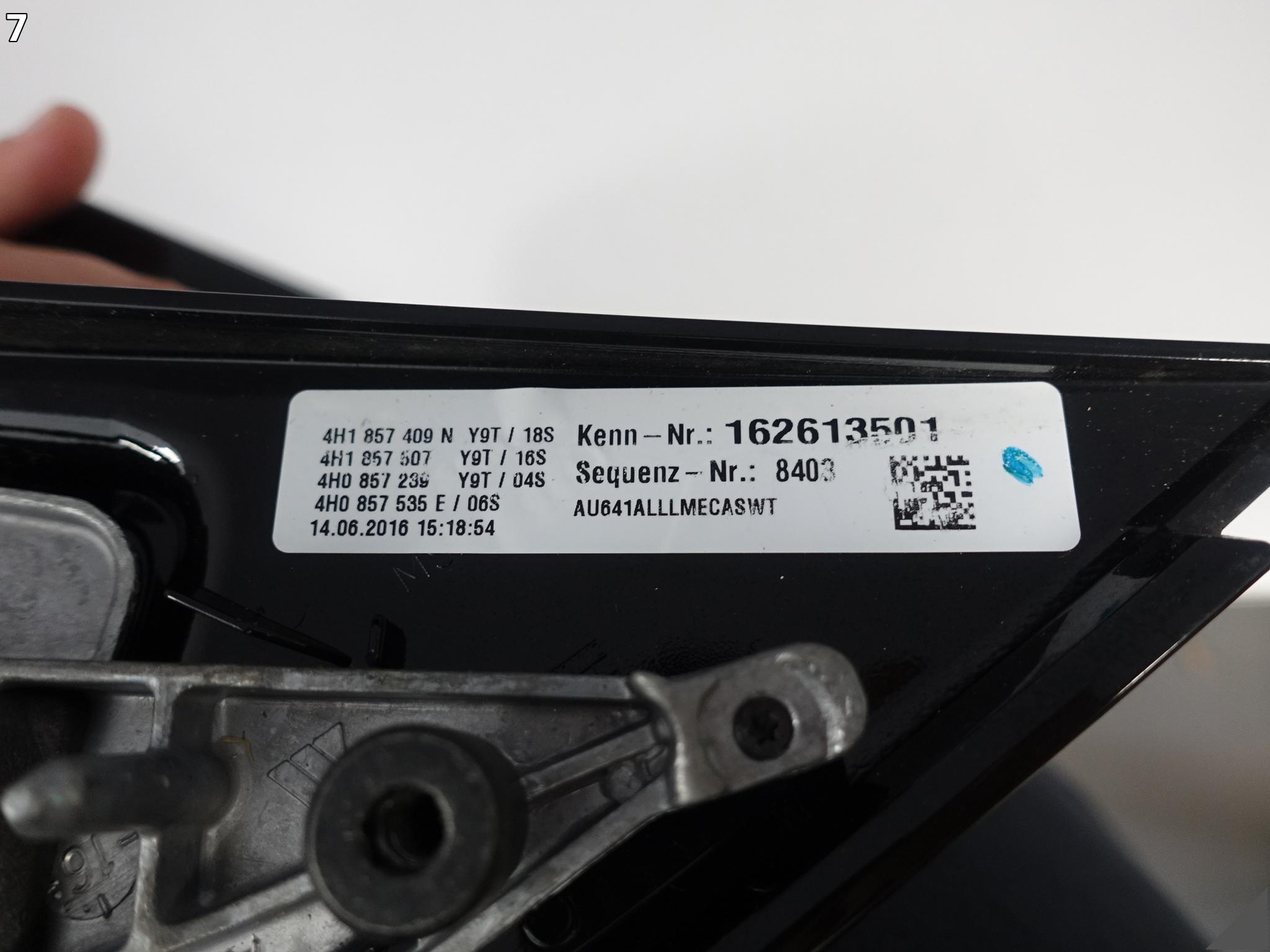 AUDI S8 A8 4H0 4H1 D4 13-17 LUSTERKO LEWE PRZÓD KAMERA 14 + 2 PIN Y9T EU AUDI S8 A8 4H0 4H1 D4 13-17 LUSTERKO LEWE PRZÓD KAMERA 14 + 2 PIN Y9T EU - obrazek 8