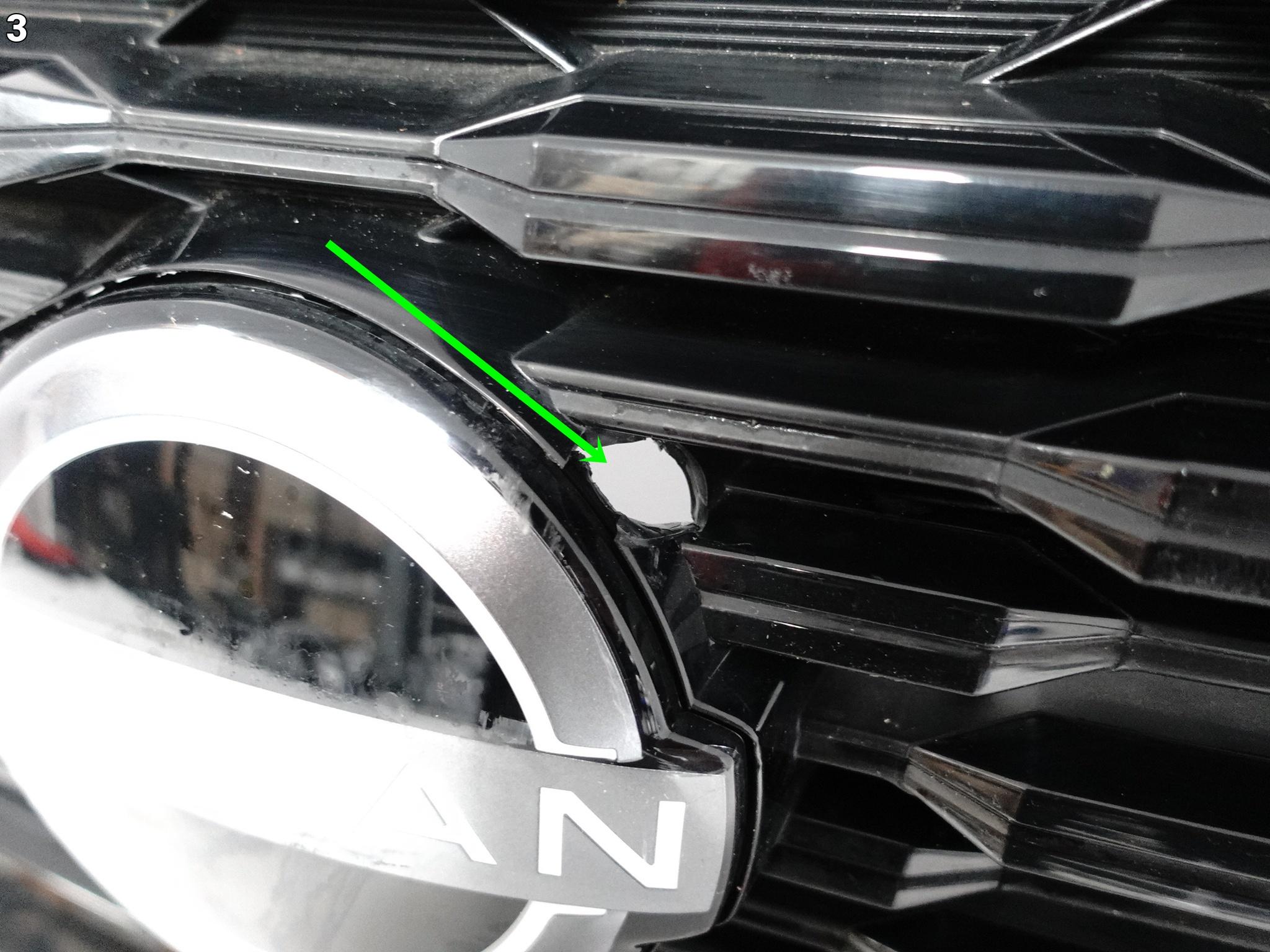 NISSAN X-TRAIL T33 IV 4 22- GRILL ATRAPA KRATKA W ZDERZAK PRZÓD NISSAN X-TRAIL T33 IV 4 22- GRILL ATRAPA KRATKA W ZDERZAK PRZÓD - obrazek 4