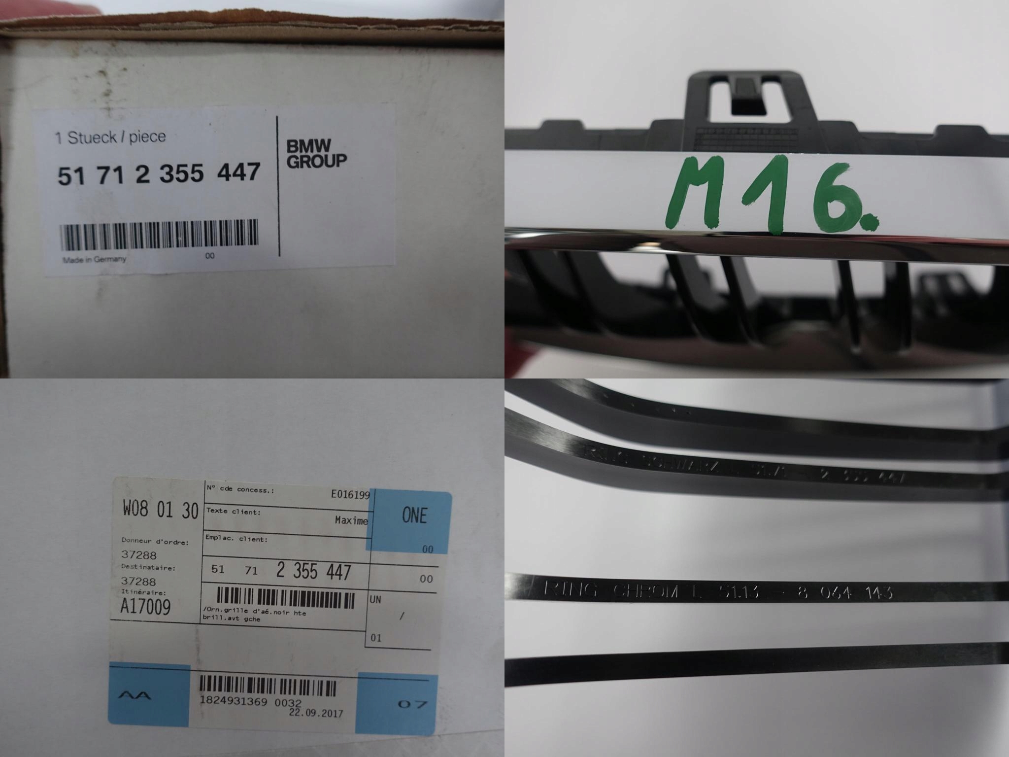 BMW M2 F87 16- GRILL ATRAPA KRATKI NERKI PRAWA + LEWA KOMPLET PRZÓD BMW M2 F87 16- GRILL ATRAPA KRATKI NERKI PRAWA + LEWA KOMPLET PRZÓD - obrazek 10