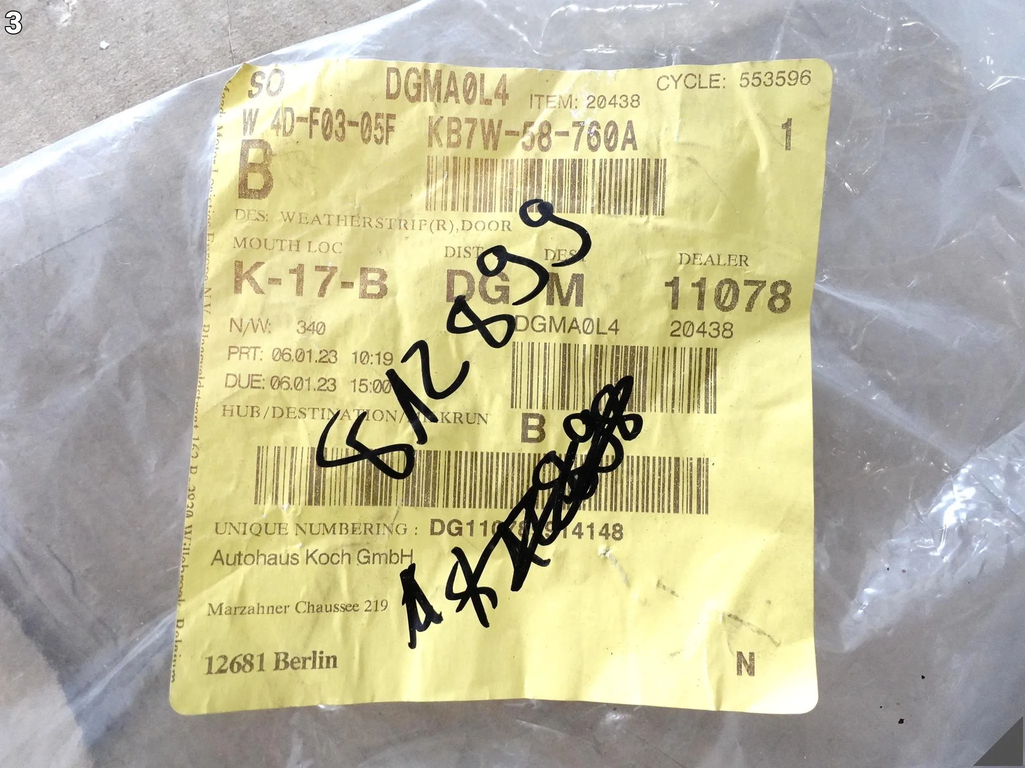 MAZDA CX-5 CX5 II 2 KF 17-25 USZCZELKA RAMKA DRZWI PRZÓD PRAWY MAZDA CX-5 CX5 II 2 KF 17-25 USZCZELKA RAMKA DRZWI PRZÓD PRAWY - obrazek 4