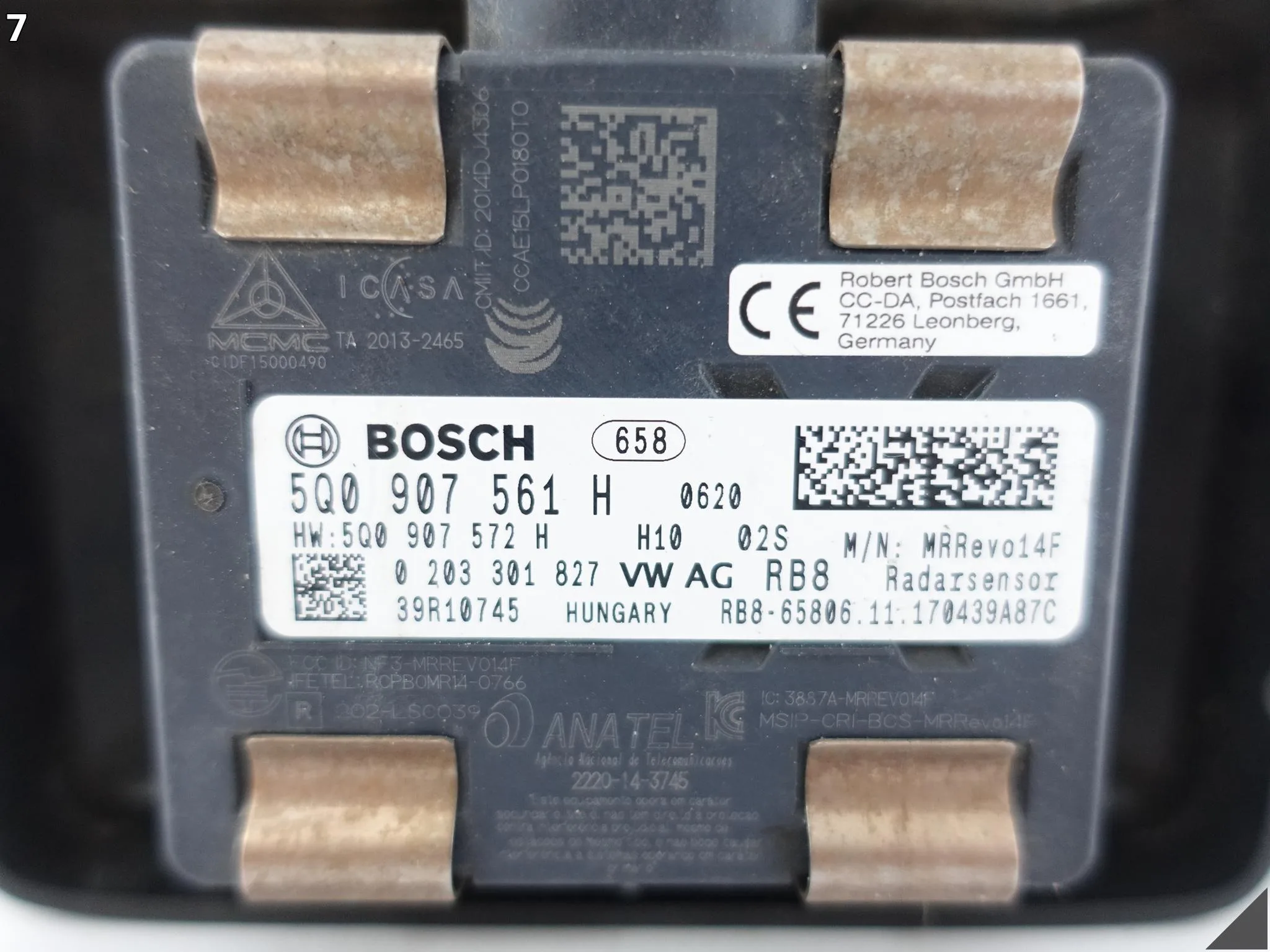 VW GOLF VII 5G SPORTSVAN 510 RADAR DISTRONIC SENSOR ACC MODUŁ 5Q0907561H VW GOLF VII 5G SPORTSVAN 510 RADAR DISTRONIC SENSOR ACC MODUŁ 5Q0907561H - obrazek 8
