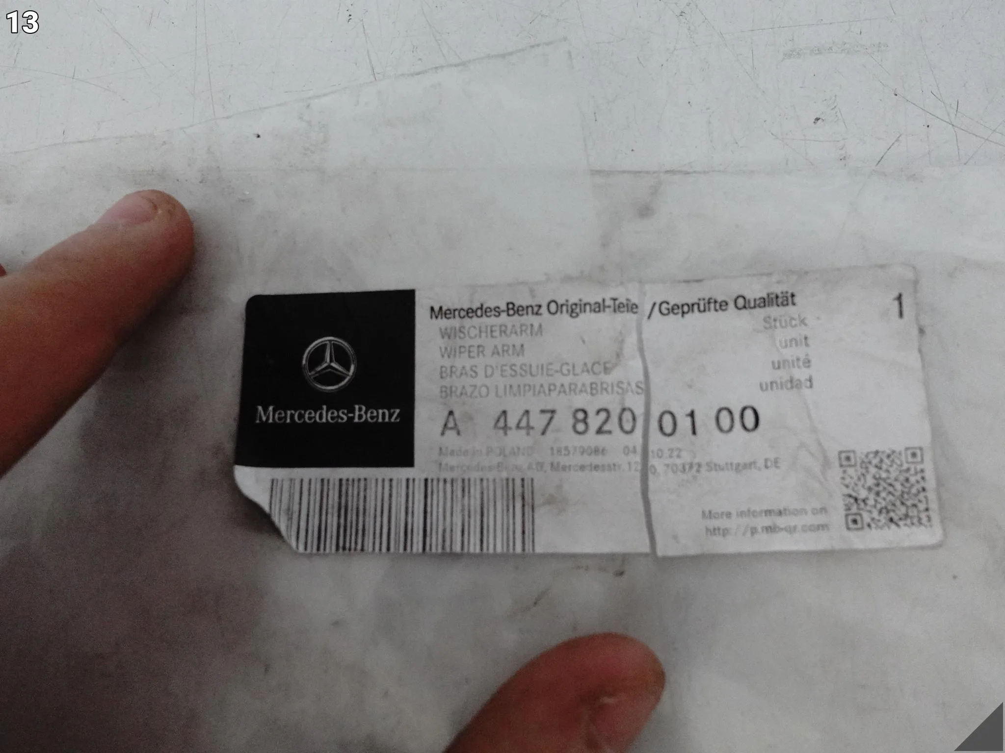 MERCEDES VITO W447 14- RAMIĘ WYCIERACZKI PRZÓD PRAWA A4478200100 MERCEDES VITO W447 14- RAMIĘ WYCIERACZKI PRZÓD PRAWA A4478200100 - obrazek 14