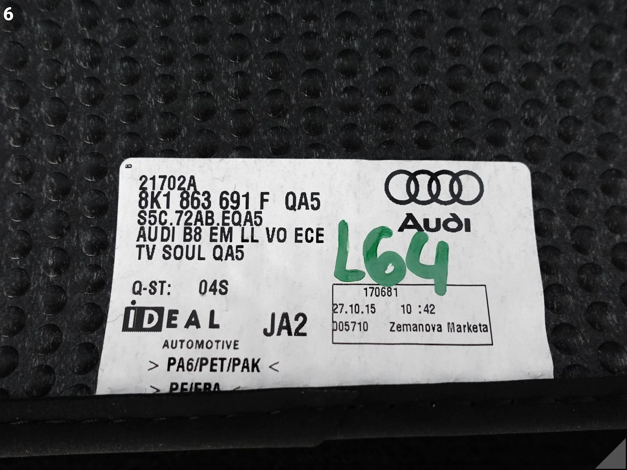 AUDI A5 S5 8T0 A4 S4 8K0 B8 LIFT 11-16 KOMPLET DYWANIKÓW WELUROWYCH EU QA5 AUDI A5 S5 8T0 A4 S4 8K0 B8 LIFT 11-16 KOMPLET DYWANIKÓW WELUROWYCH EU QA5 - obrazek 7