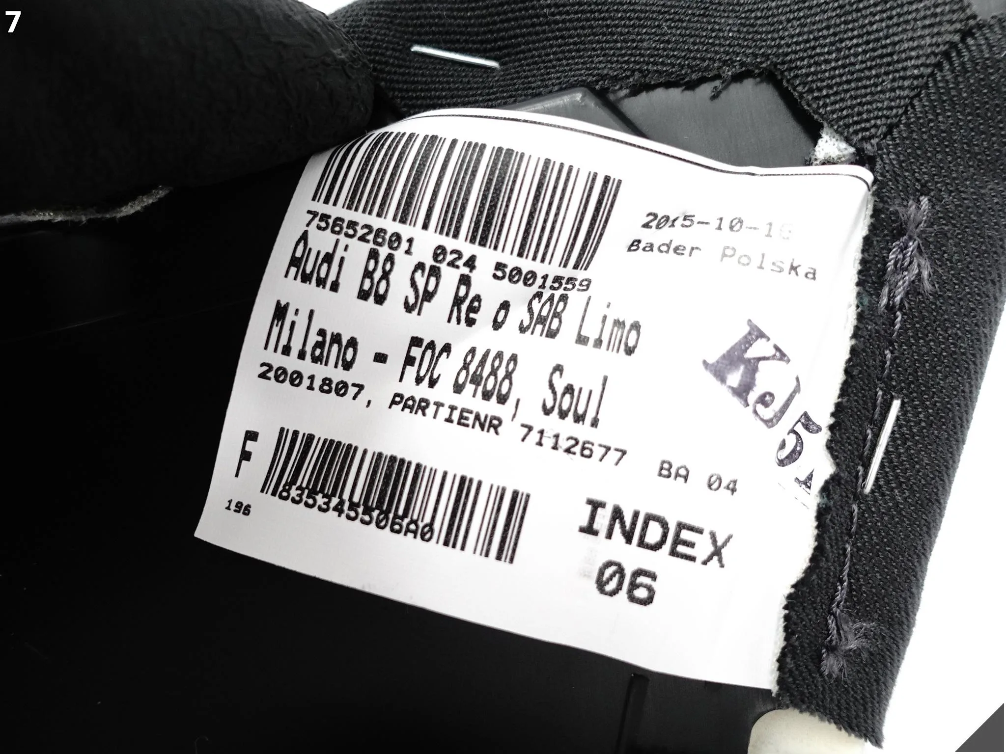 AUDI A5 8T0 A4 8K0 LIFT 11-16 BOCZEK TAPICERKA TYLNEJ KANAPY PRAWY MILANO AUDI A5 8T0 A4 8K0 LIFT 11-16 BOCZEK TAPICERKA TYLNEJ KANAPY PRAWY MILANO - obrazek 8