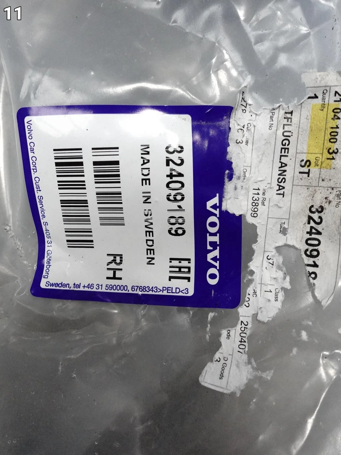 VOLVO XC40 EX40 C40 RECHARGE 17- LISTWA NA BŁOTNIK NAKŁADKA PRAWA PRZÓD VOLVO XC40 EX40 C40 RECHARGE 17- LISTWA NA BŁOTNIK NAKŁADKA PRAWA PRZÓD - obrazek 12