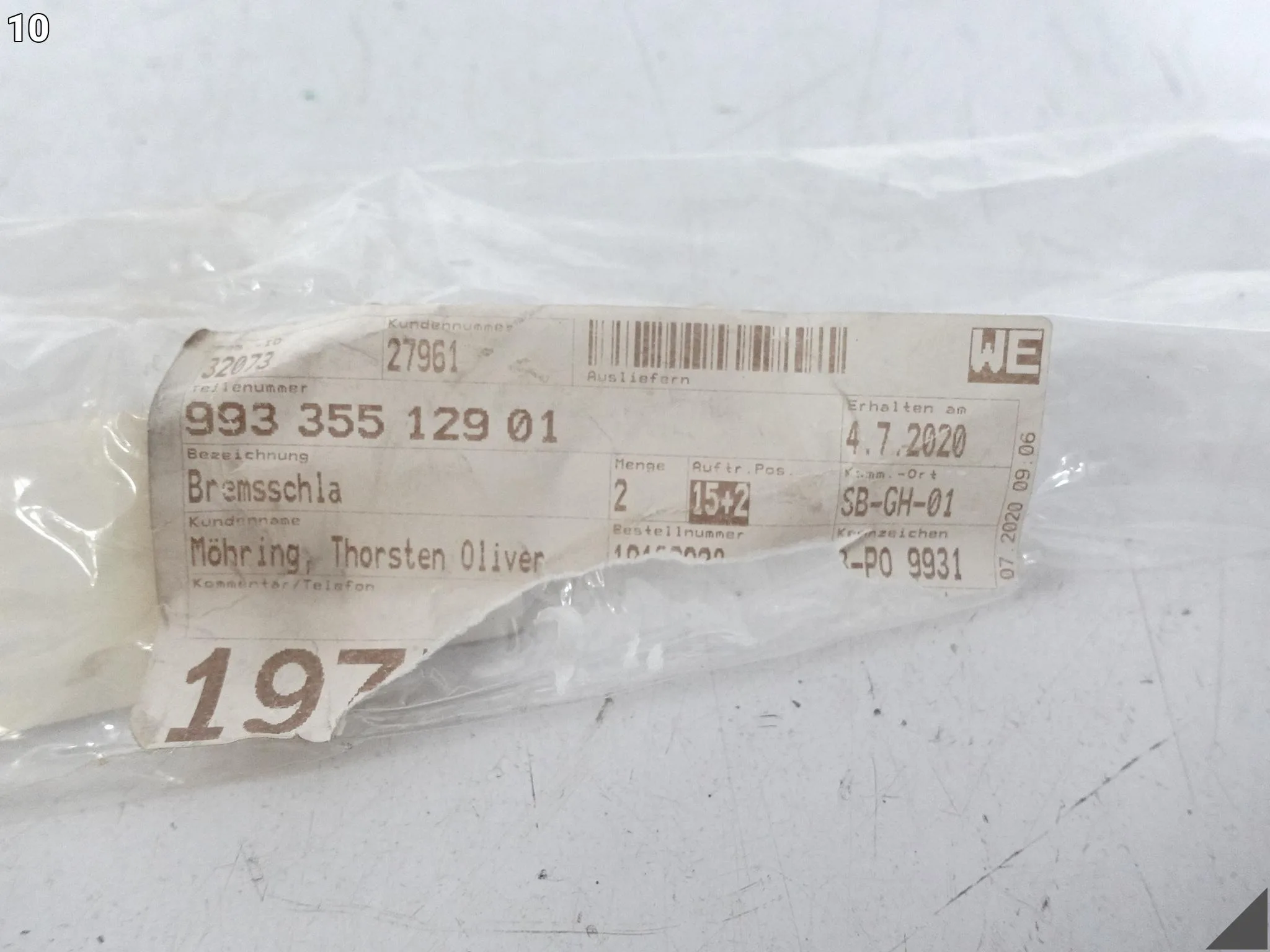 PORSCHE 911 993 93-98 PRZEWÓD UKŁAD HAMULCOWY RURA WĄŻ LEWA = PRAWA TYŁ PORSCHE 911 993 93-98 PRZEWÓD UKŁAD HAMULCOWY RURA WĄŻ LEWA = PRAWA TYŁ - obrazek 11