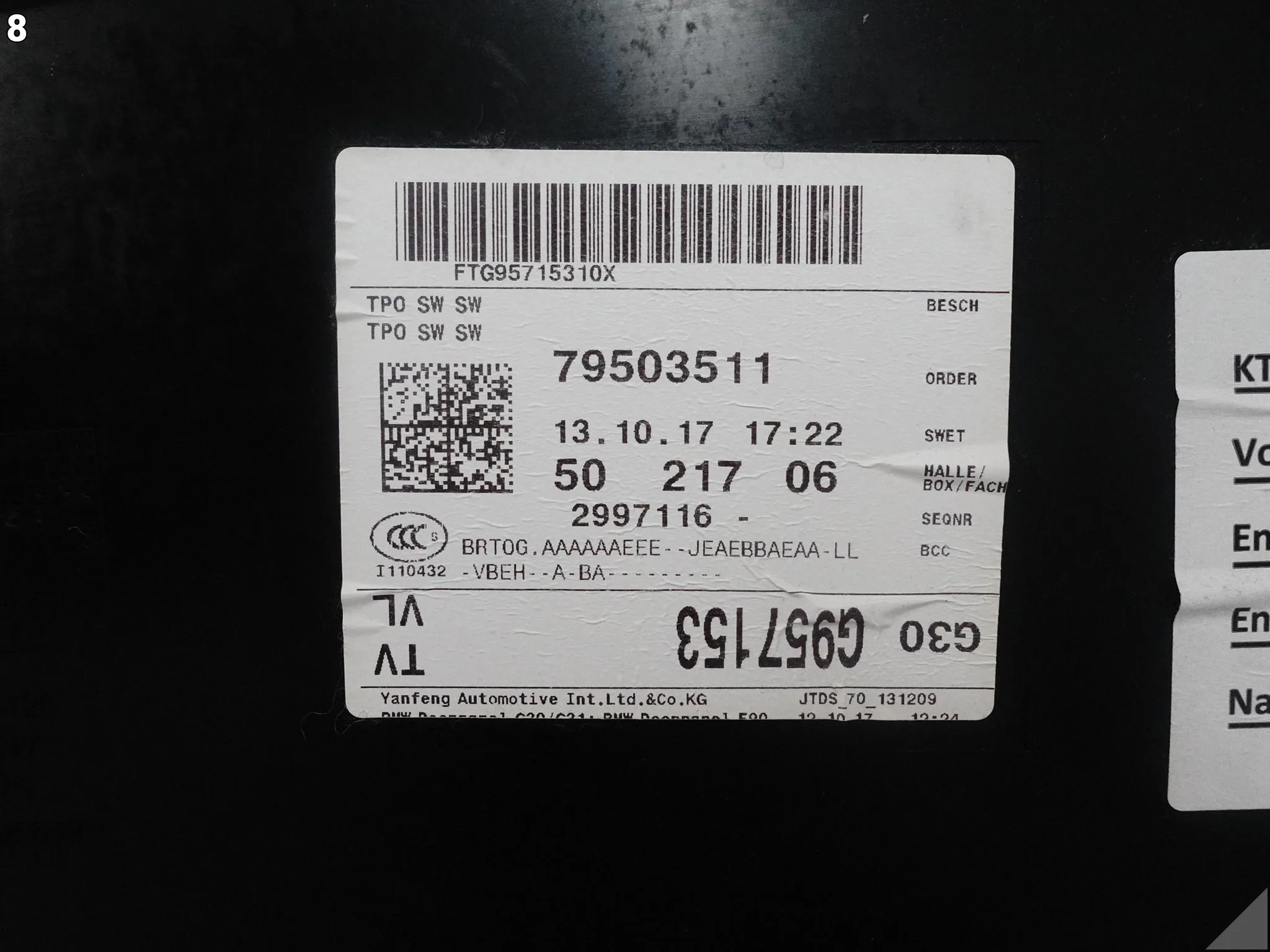 BMW 5 G30 G31 M5 F90 17-24 TAPICERKA BOCZEK DRZWI SKÓRA LISTWA LEWA PRZÓD BMW 5 G30 G31 M5 F90 17-24 TAPICERKA BOCZEK DRZWI SKÓRA LISTWA LEWA PRZÓD - obrazek 9