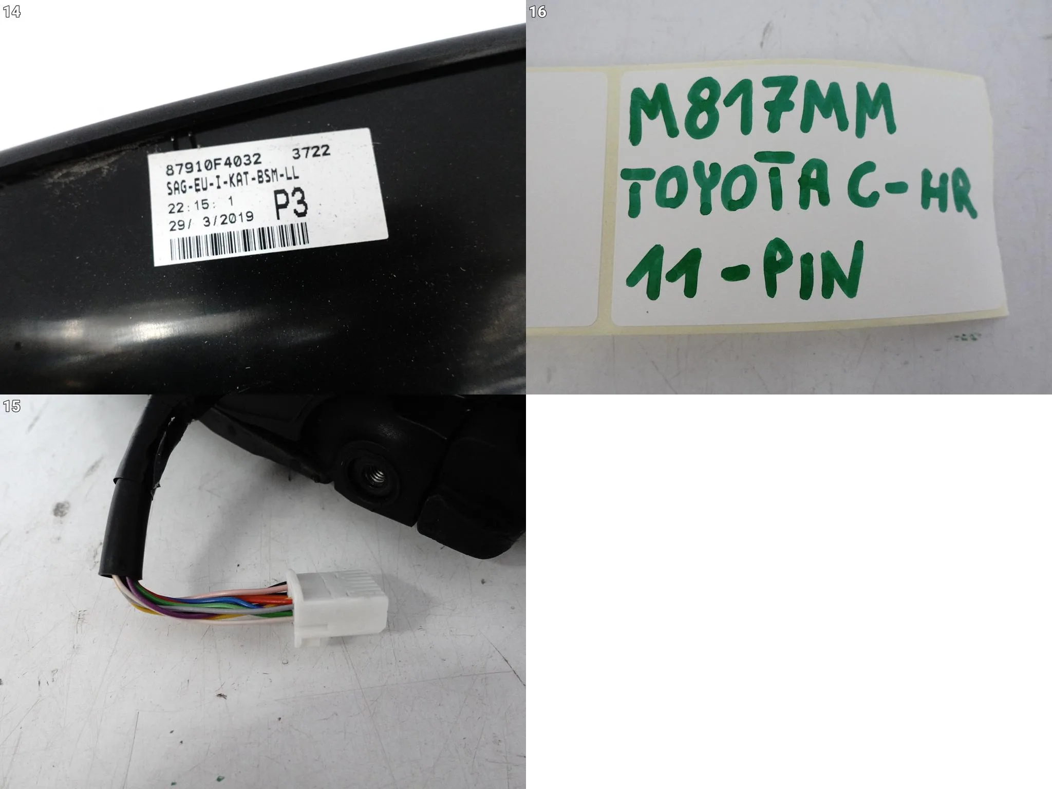 TOYOTA C-HR CHR LIFT 16-23 LUSTERKO PRAWE WKŁAD ASYSTENT 11 PIN TOYOTA C-HR CHR LIFT 16-23 LUSTERKO PRAWE WKŁAD ASYSTENT 11 PIN - obrazek 15