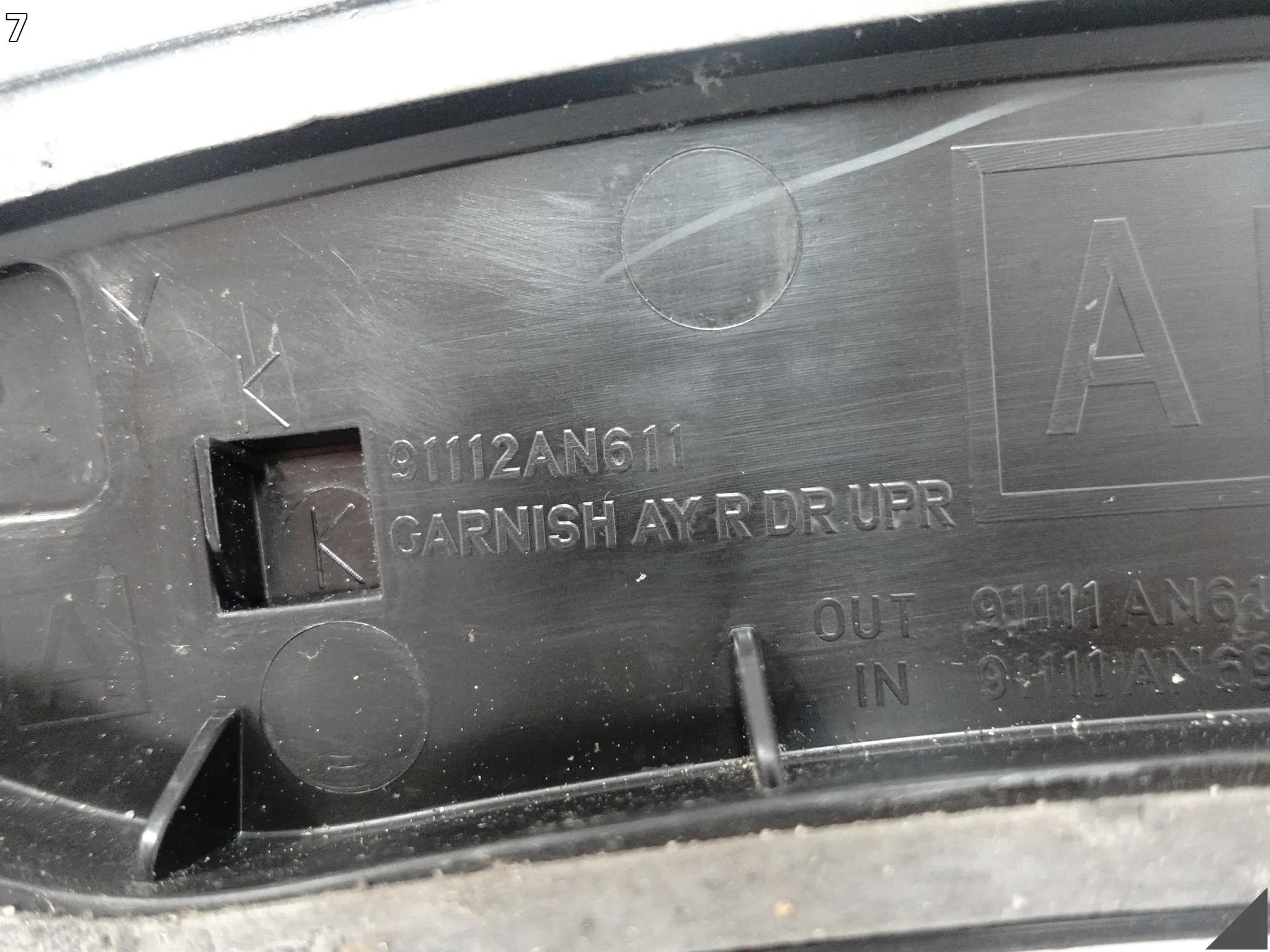 SUBARU OUTBACK VI 6 20-25 OSŁONA LISTWA DRZWI LEWA TYŁ 91112AN611 SUBARU OUTBACK VI 6 20-25 OSŁONA LISTWA DRZWI LEWA TYŁ 91112AN611 - obrazek 8
