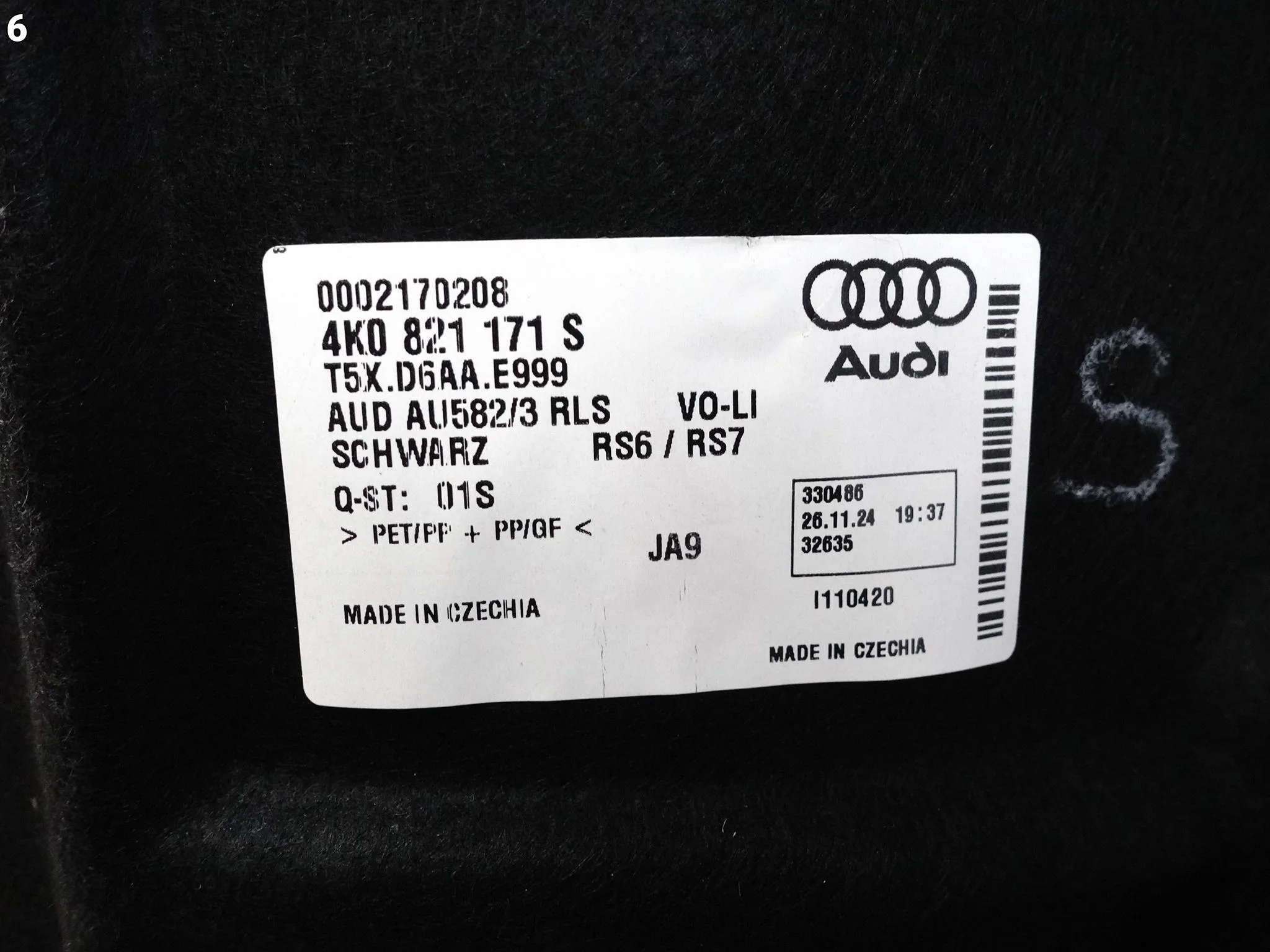 AUDI RS6 4K0 RS7 4K8 C8 19- NADKOLE POSZYCIE WNĘKI KOŁA LEWE PRZÓD ORG AUDI RS6 4K0 RS7 4K8 C8 19- NADKOLE POSZYCIE WNĘKI KOŁA LEWE PRZÓD ORG - obrazek 7