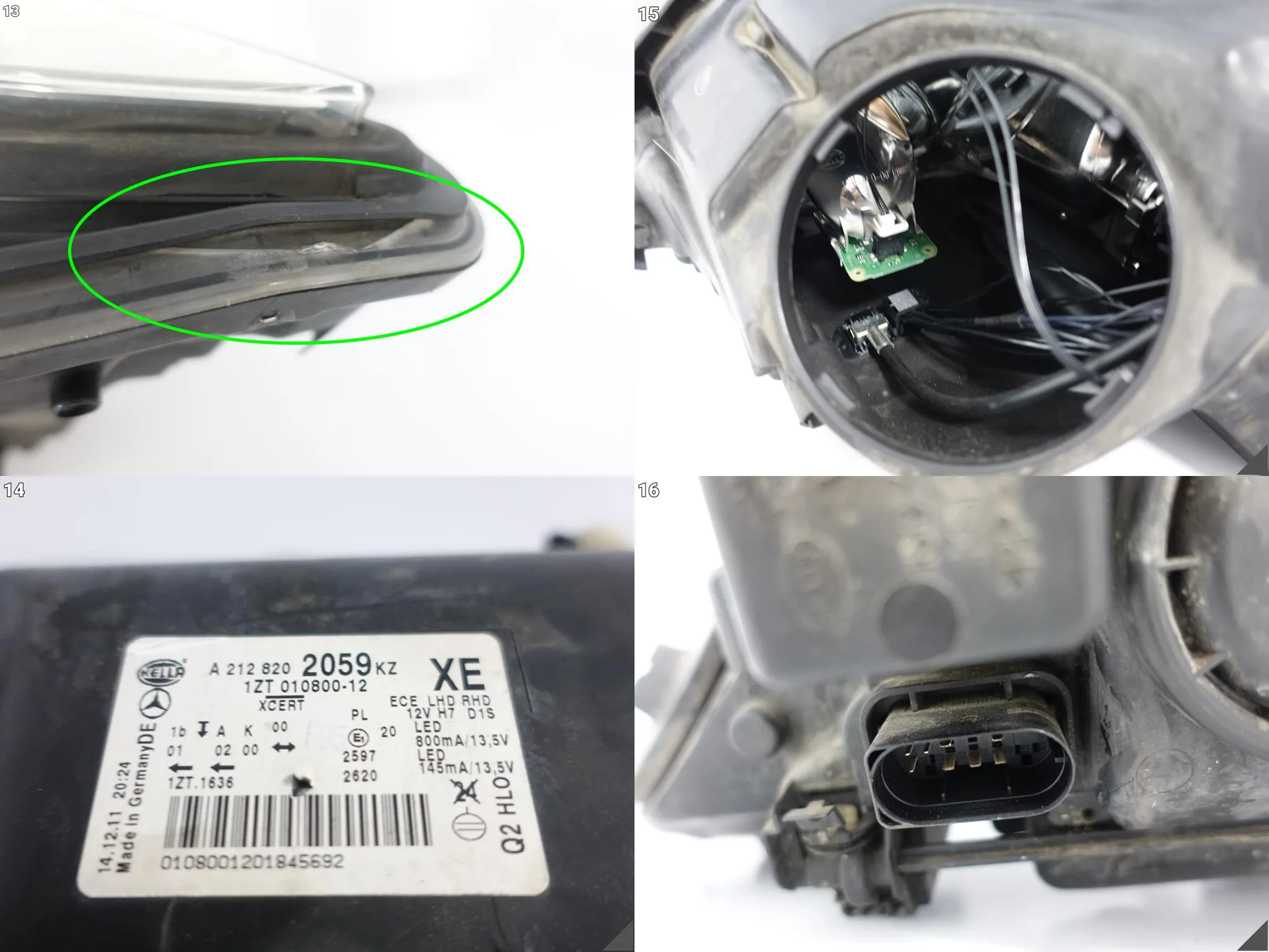 MERCEDES E-KLASA W212 S212 09-12 LAMPA XENON + LED SKRĘTNA PRAWA PRZÓD EU MERCEDES E-KLASA W212 S212 09-12 LAMPA XENON + LED SKRĘTNA PRAWA PRZÓD EU - obrazek 14