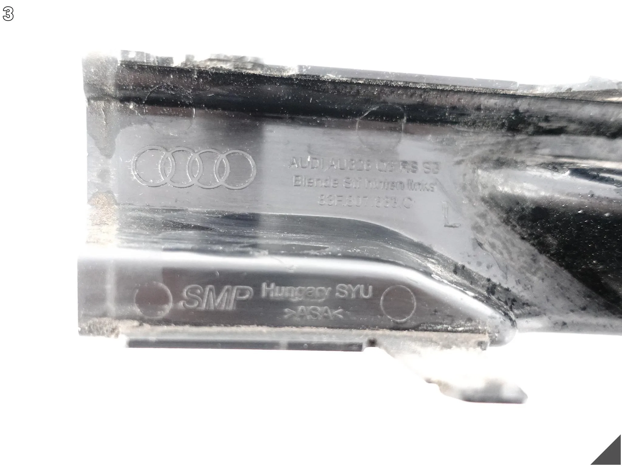 AUDI RSQ3 Q3 RS II F3 83F SPORTBACK 19-25 ZDERZAK KRATKA LISTWA LEWA TYŁ AUDI RSQ3 Q3 RS II F3 83F SPORTBACK 19-25 ZDERZAK KRATKA LISTWA LEWA TYŁ - obrazek 4