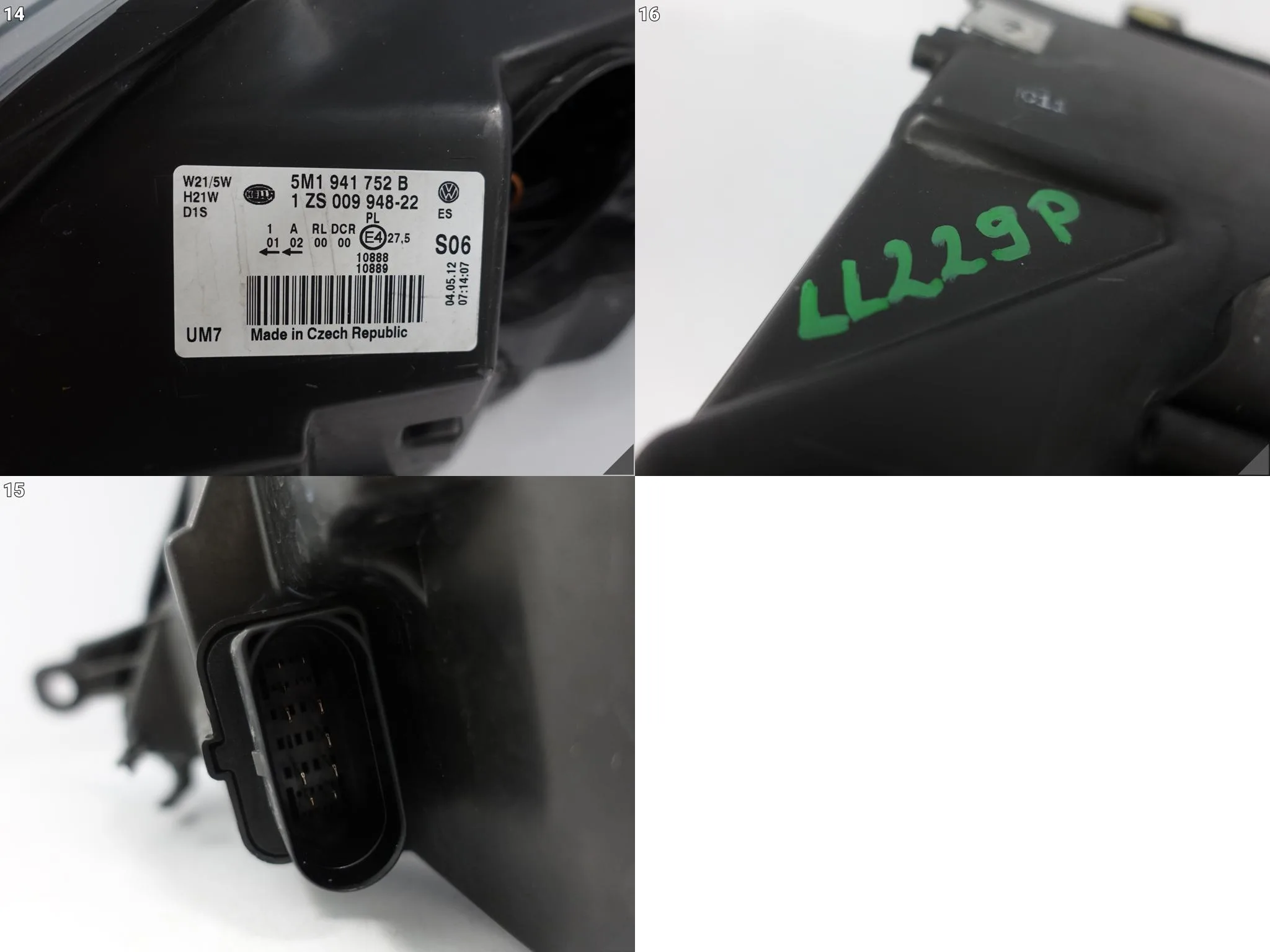 VW GOLF + PLUS VI 6 5M0 LIFT 09-14 LAMPA XENON SKRĘTNY PRAWA PRZÓD EUROPA VW GOLF + PLUS VI 6 5M0 LIFT 09-14 LAMPA XENON SKRĘTNY PRAWA PRZÓD EUROPA - obrazek 15
