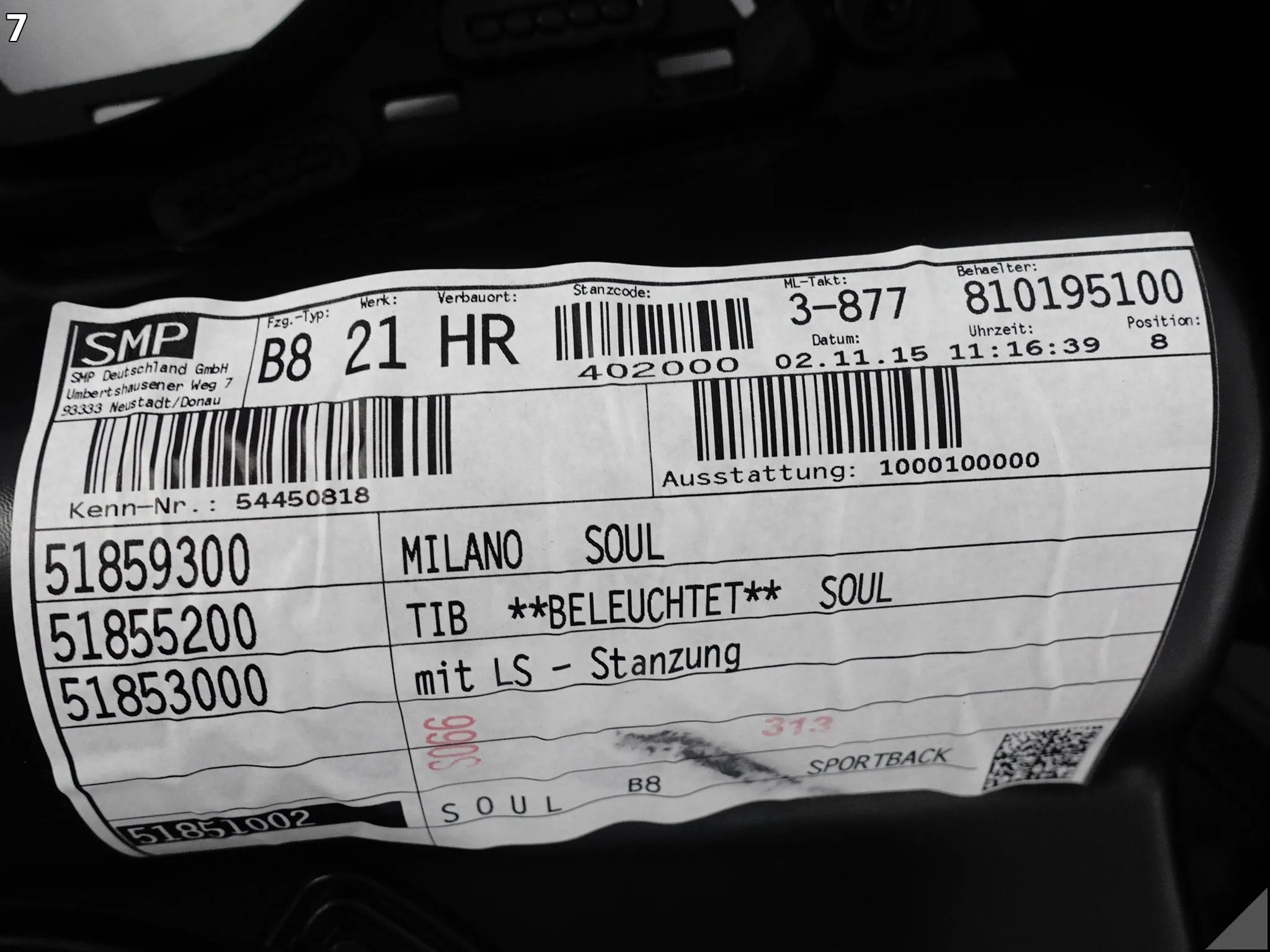 AUDI A5 S5 8T8 SPORTBACK LIFT 11-16 TAPICERKA BOCZEK DRZWI PRAWA TYŁ MILANO AUDI A5 S5 8T8 SPORTBACK LIFT 11-16 TAPICERKA BOCZEK DRZWI PRAWA TYŁ MILANO - obrazek 8