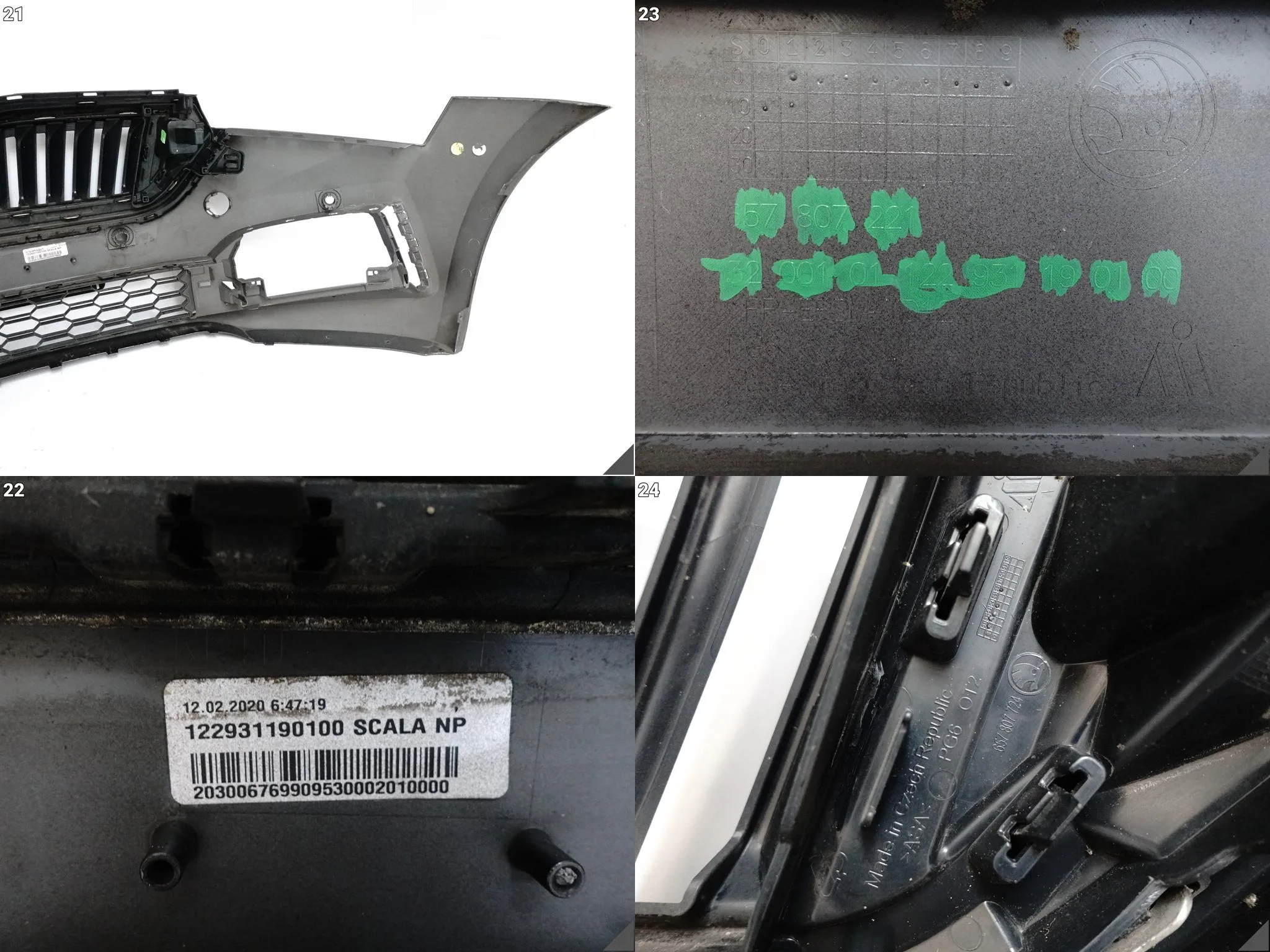 SKODA SCALA 657 19-23 ZDERZAK BUMPER KRATKA ATRAPA GRILL PRZÓD (4xPDC) SKODA SCALA 657 19-23 ZDERZAK BUMPER KRATKA ATRAPA GRILL PRZÓD (4xPDC) - obrazek 13