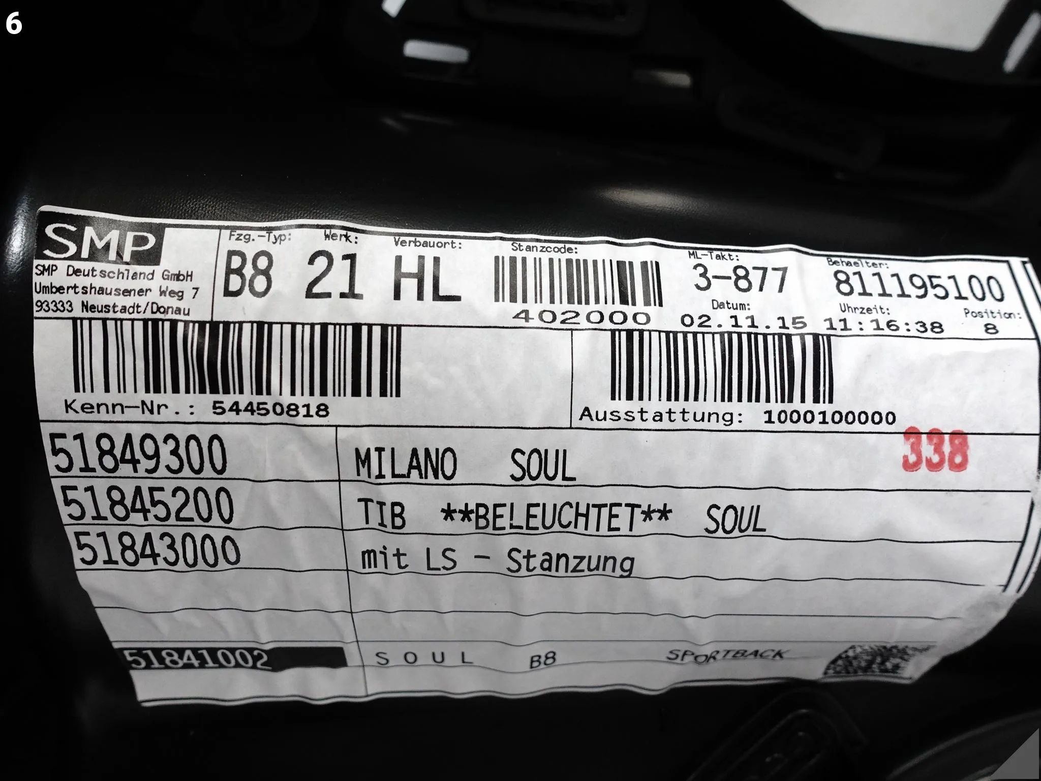 AUDI A5 S5 8T8 SPORTBACK LIFT 11-16 TAPICERKA BOCZEK DRZWI LEWA TYŁ MILANO AUDI A5 S5 8T8 SPORTBACK LIFT 11-16 TAPICERKA BOCZEK DRZWI LEWA TYŁ MILANO - obrazek 7