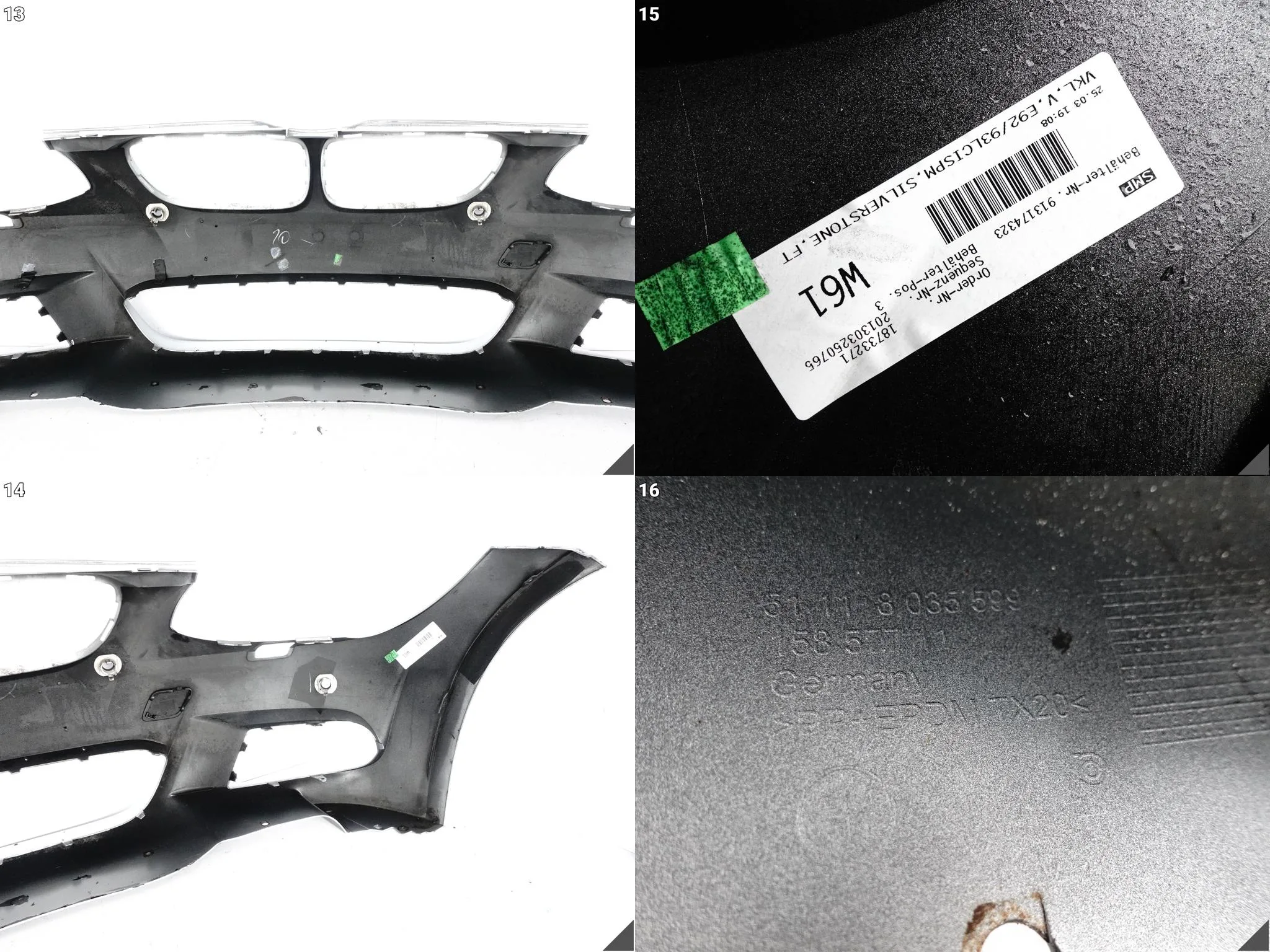 BMW 3 E92 E93 LCI LIFT M-PAKIET 10-13 ZDERZAK BUMPER PRZÓD (4xPDC/SPRYSKI) BMW 3 E92 E93 LCI LIFT M-PAKIET 10-13 ZDERZAK BUMPER PRZÓD (4xPDC/SPRYSKI) - obrazek 14