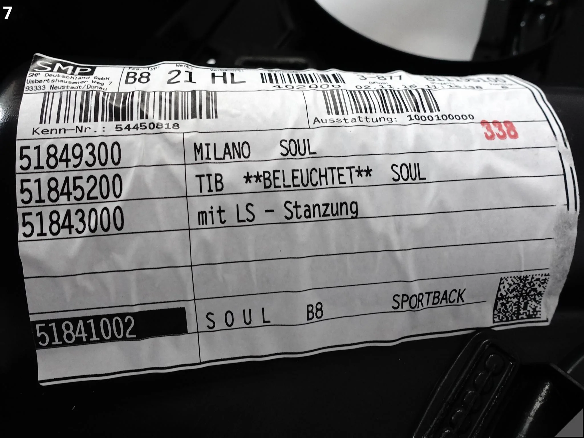 AUDI A5 S5 8T8 SPORTBACK LIFT 11-16 TAPICERKA BOCZEK DRZWI LEWA TYŁ MILANO AUDI A5 S5 8T8 SPORTBACK LIFT 11-16 TAPICERKA BOCZEK DRZWI LEWA TYŁ MILANO - obrazek 8