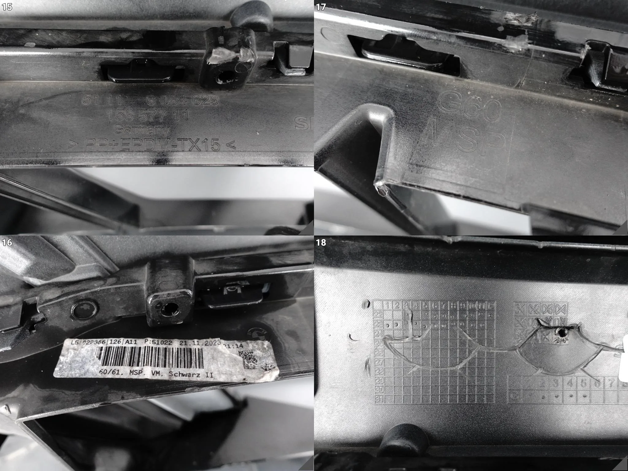 BMW 5 G60 G61 M-PAKIET MSP 23- ZDERZAK BUMPER + KRATKA + LISTWA PRZÓD (PDC) BMW 5 G60 G61 M-PAKIET MSP 23- ZDERZAK BUMPER + KRATKA + LISTWA PRZÓD (PDC) - obrazek 13