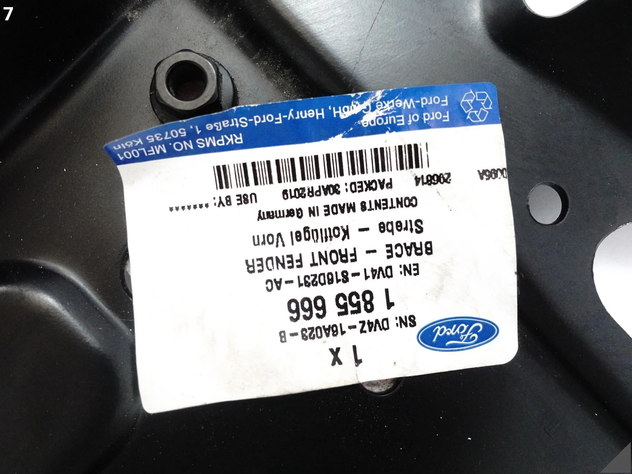 FORD TRANSIT VI KUGA II ESCAPE III ŚLIZG MOCOWANIE BŁOTNIKA LEWY PRZÓD FORD TRANSIT VI KUGA II ESCAPE III ŚLIZG MOCOWANIE BŁOTNIKA LEWY PRZÓD - obrazek 8