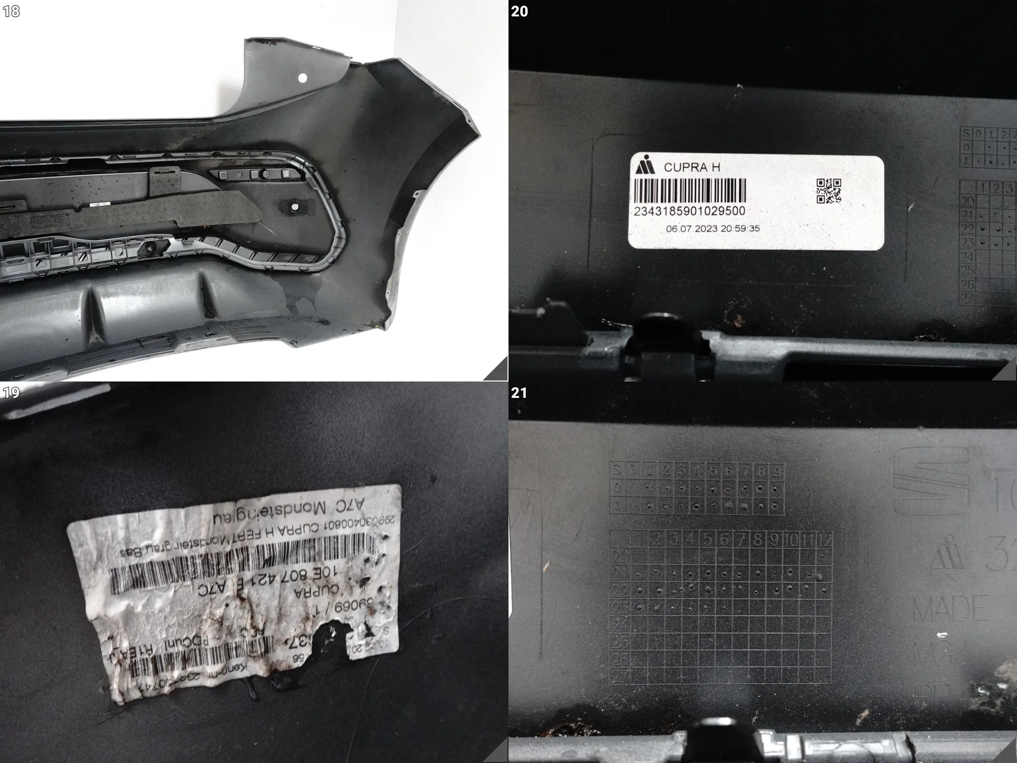 CUPRA BORN 10E 21- ZDERZAKA BUMPER + DOKŁADKA + LISTWA ABSORBER TYŁ (4xPDC) CUPRA BORN 10E 21- ZDERZAKA BUMPER + DOKŁADKA + LISTWA ABSORBER TYŁ (4xPDC) - obrazek 13