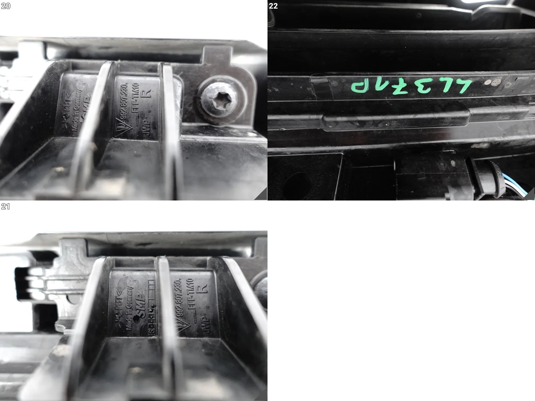 PORSCHE 911 992 20- KRATKA ŻALUZJA KIEROWNICA POWIETRZA WLOT PRAWA PRZÓD PORSCHE 911 992 20- KRATKA ŻALUZJA KIEROWNICA POWIETRZA WLOT PRAWA PRZÓD - obrazek 15