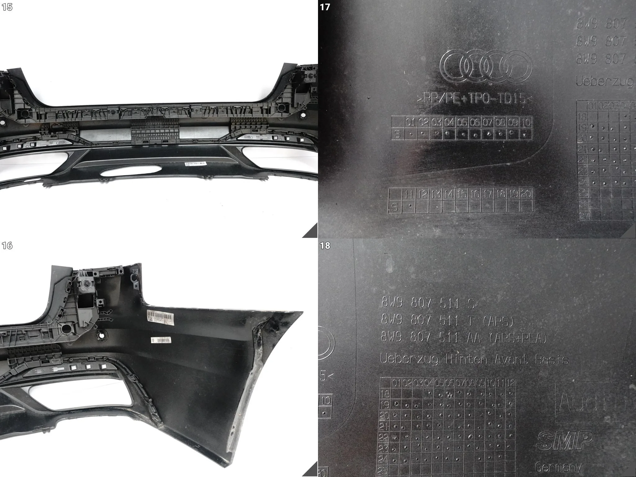 AUDI A4 B9 8W9 KOMBI LIFT 19-24 ZWYKŁY ZDERZAK + DYFUZOR + TYŁ (4xPDC) AUDI A4 B9 8W9 KOMBI LIFT 19-24 ZWYKŁY ZDERZAK + DYFUZOR + TYŁ (4xPDC) - obrazek 13
