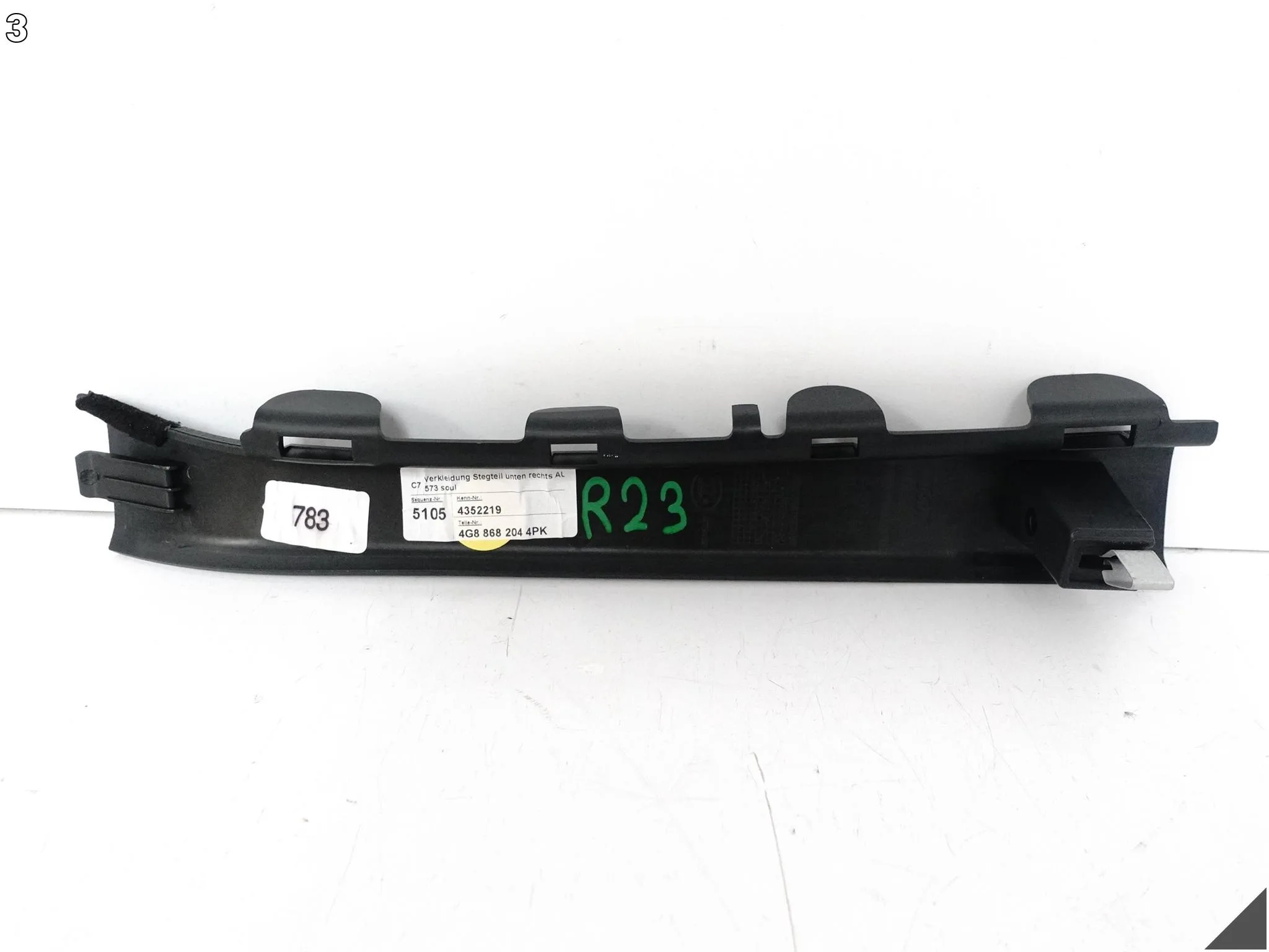AUDI A7 S7 RS7 4G8 C7 10-18 LISTWA OSŁONA POSZYCIE SŁUPEK A PRAWY SOUL 4PK AUDI A7 S7 RS7 4G8 C7 10-18 LISTWA OSŁONA POSZYCIE SŁUPEK A PRAWY SOUL 4PK - obrazek 4