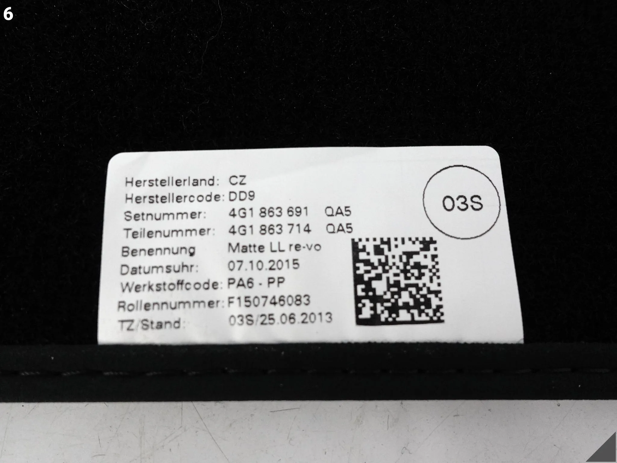 AUDI A7 S7 RS7 C7 4G8 A6 S6 RS6 4G0 10-18 KOMPLET DYWANIKÓW WYKŁADZINA QA5 AUDI A7 S7 RS7 C7 4G8 A6 S6 RS6 4G0 10-18 KOMPLET DYWANIKÓW WYKŁADZINA QA5 - obrazek 7