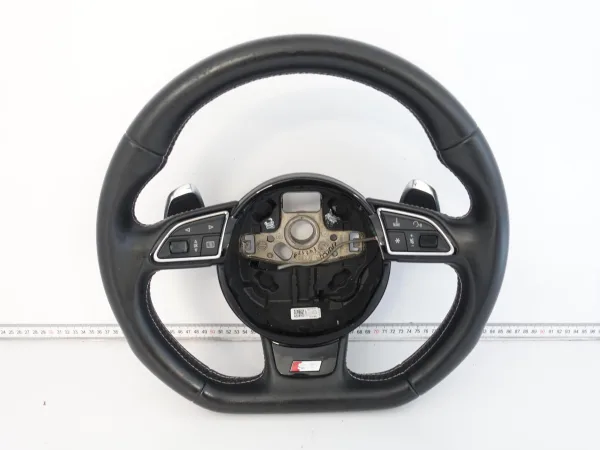 AUDI S3 A3 8V0 13-20 KIEROWNICA WIELOFUNKCYJA SPORTOWA SKÓRA SZARA NIĆ VMJ AUDI S3 A3 8V0 13-20 KIEROWNICA WIELOFUNKCYJA SPORTOWA SKÓRA SZARA NIĆ VMJ